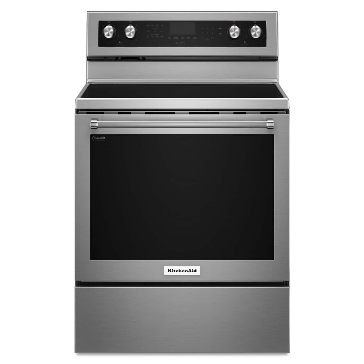 KitchenAid - 6.4 Cu. Ft. Self-Cleaning Freestanding Electric Convection Range - Stainless Steel product image