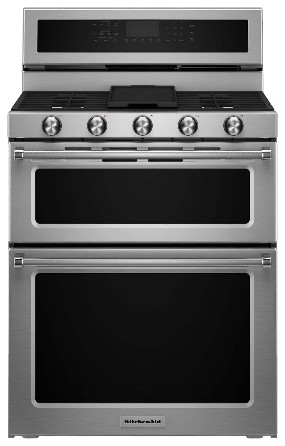 KitchenAid - 6.7 Cu. Ft. Self-Cleaning Freestanding Double Oven Dual Fuel Convection Range - Stainless Steel product image