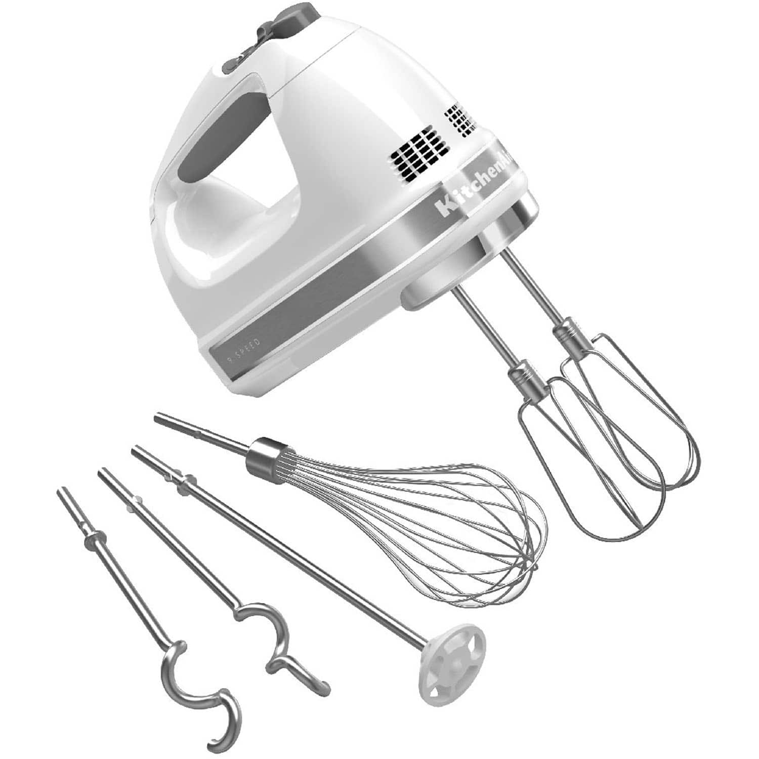 KitchenAid - 9-Speed Hand Mixer with Turbo Beater II Accessories - White product image