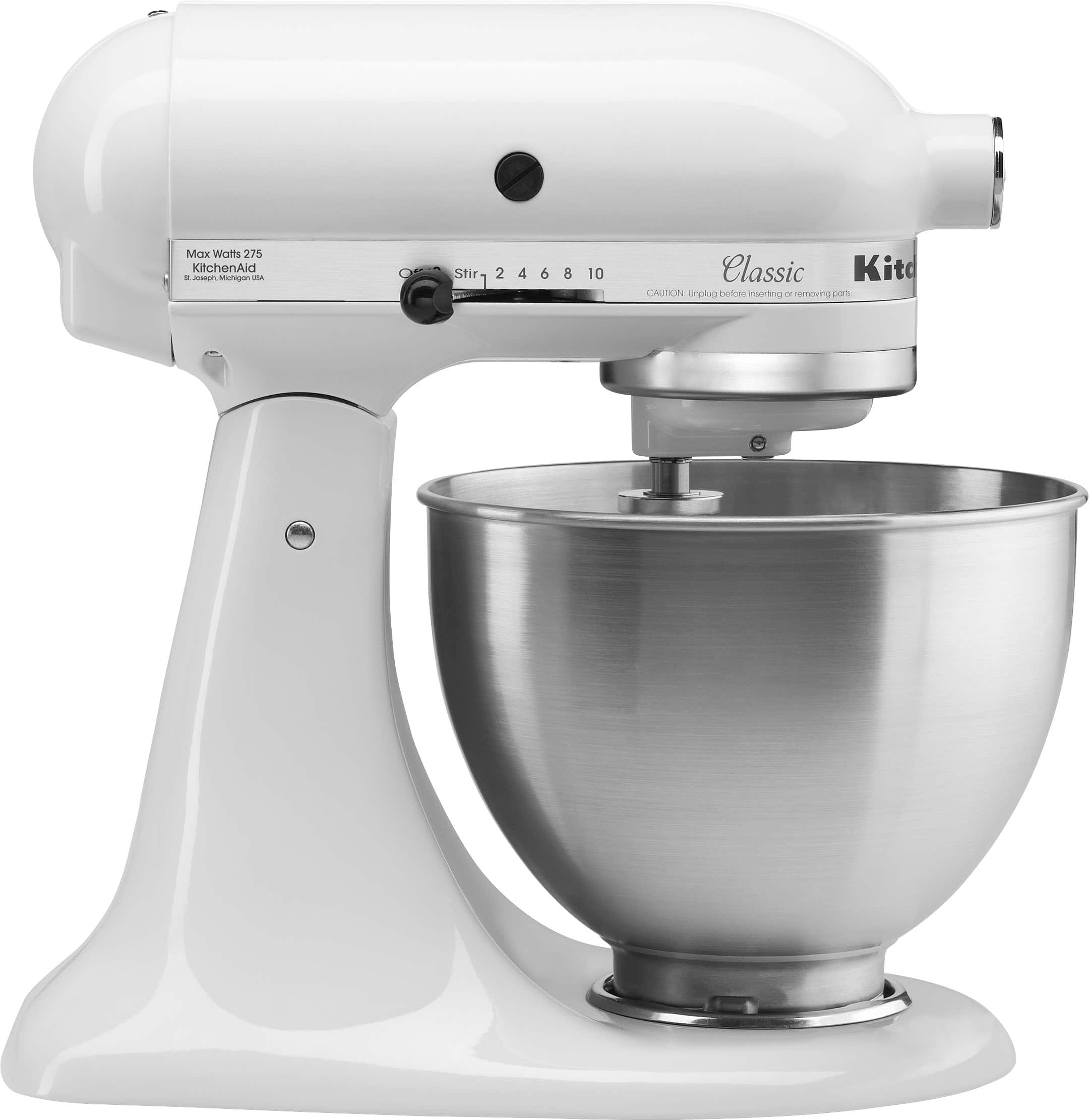 KitchenAid - Classic Series 4.5 Quart Tilt-Head Stand Mixer - K45SSWH - White product image