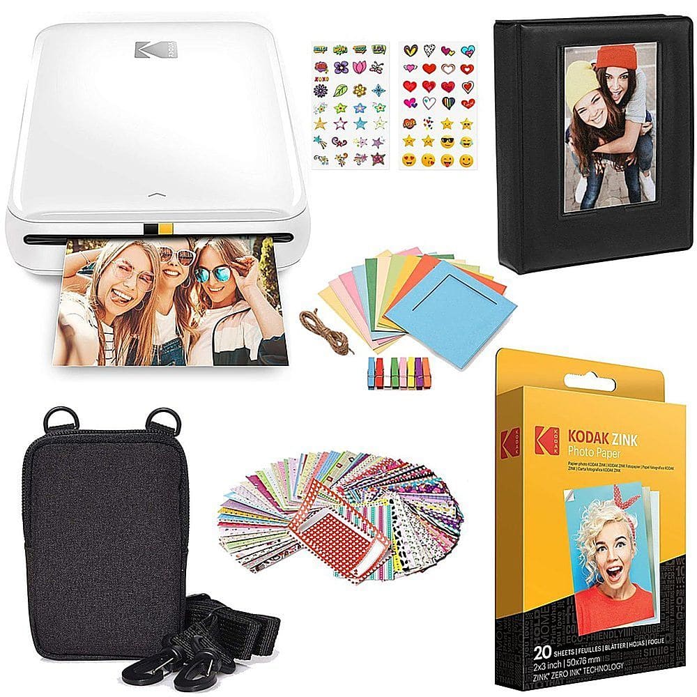 Kodak - Step Instant Photo Printer with 2" x 3" Zink Photo Paper, Deluxe Case, Album & More - White product image