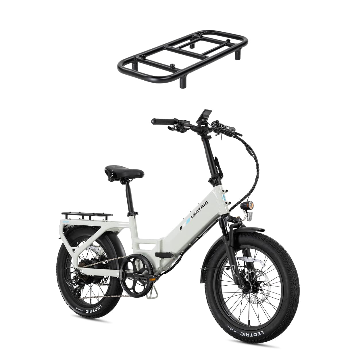 Lectric eBikes - XP4 Step-Thru Foldable eBike (Max 50mi/28mph) + LevelUp Rack - Stratus White product image