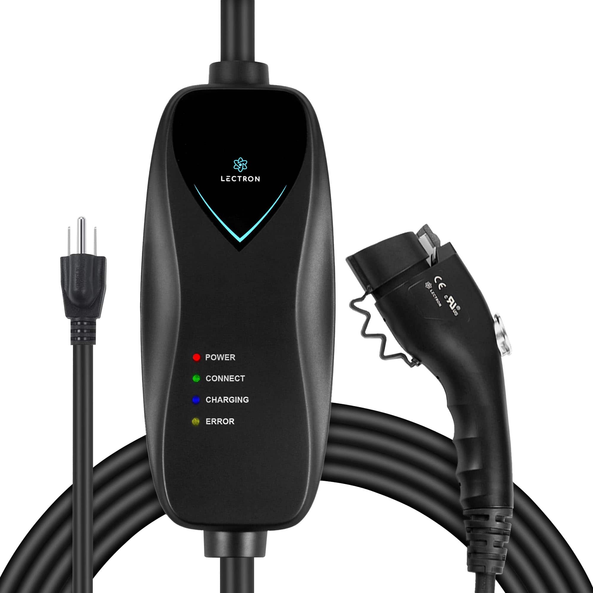 Lectron - Portable J1772 Level 1 NEMA 5-15 Electric Vehicle (EV) Charger-up to 15A-16' - Black product image