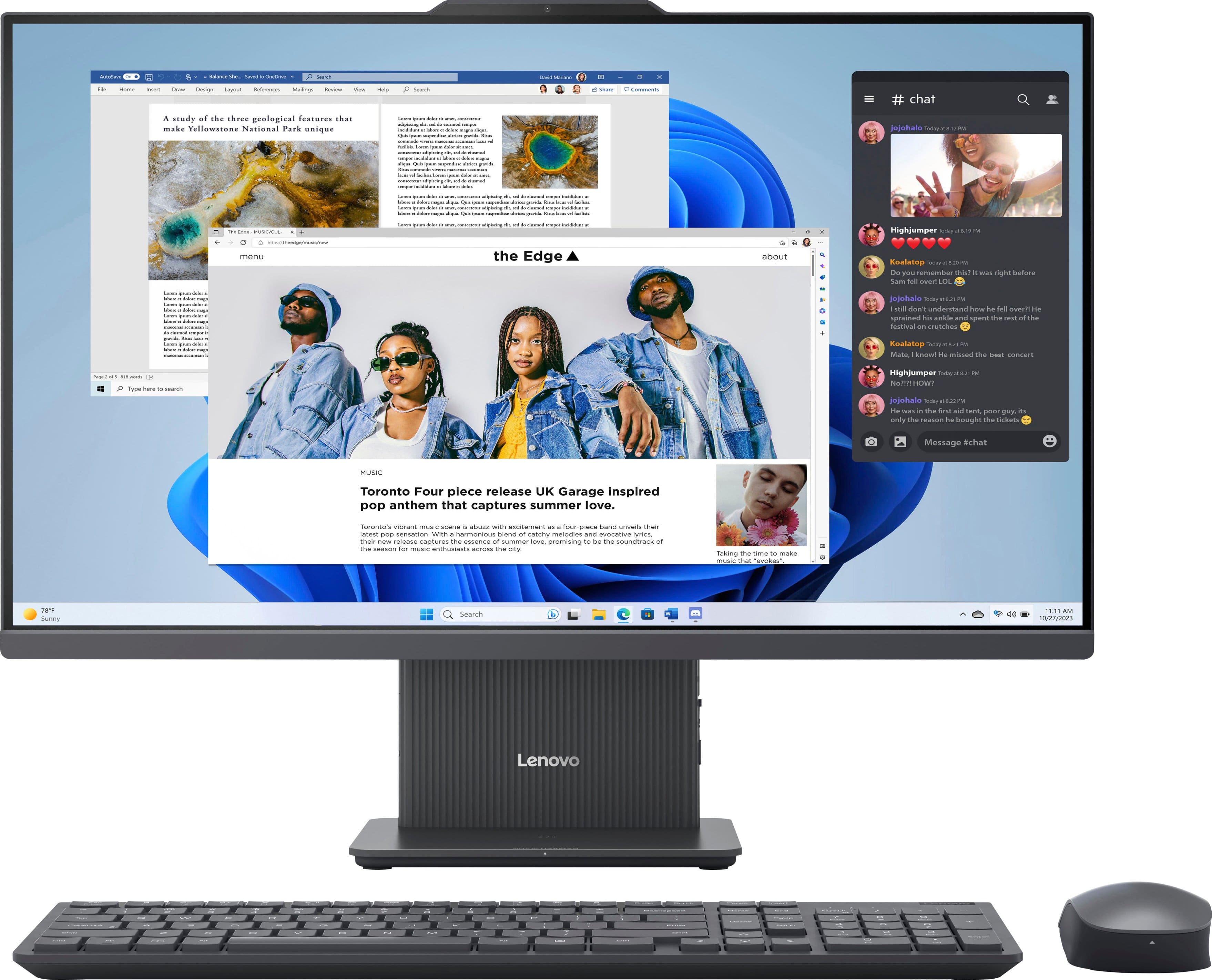 Lenovo - IdeaCentre 27" Full HD Touchscreen All-In-One - AMD Ryzen 5 220 - 16GB RAM - 512GB SSD - Luna Grey product image
