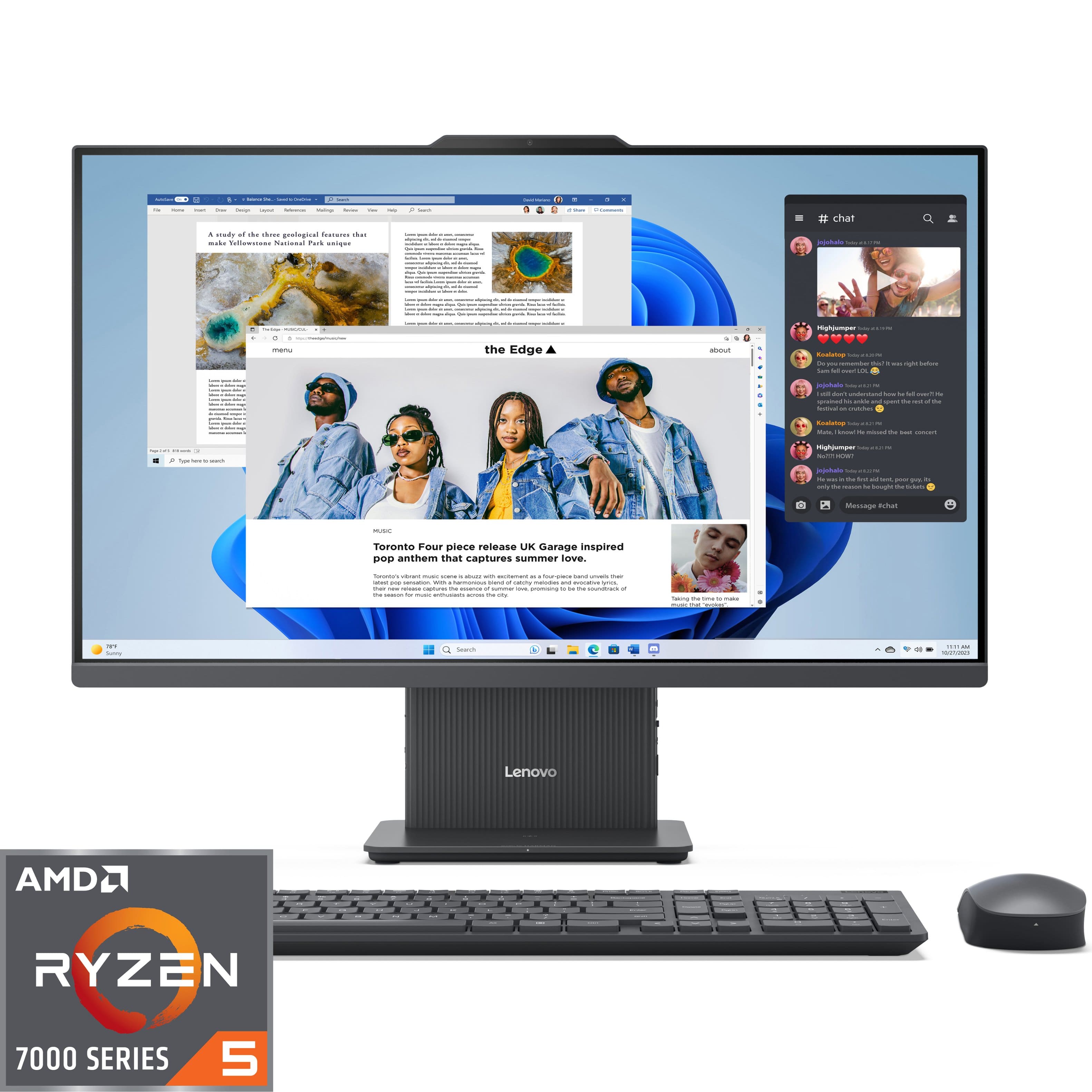 Lenovo - IdeaCentre AIO 27" FHD IPS LCD Touch-Screen All-In-One - AMD Ryzen 5 7535HS - 8GB Memory - 512GB SSD - Gray product…