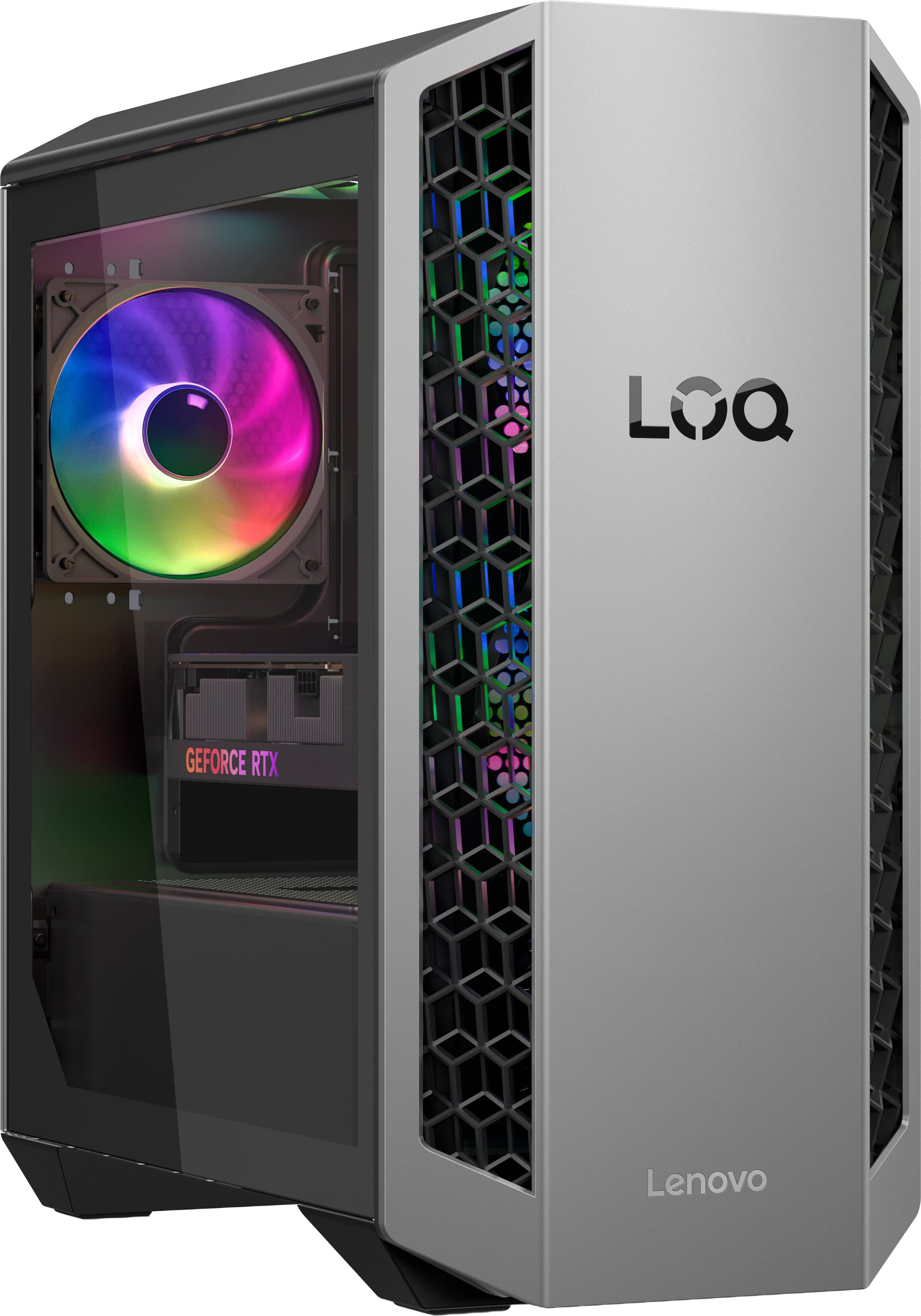 Lenovo - LOQ Tower Gaming Desktop - AMD Ryzen 7 8745HX - 16GB RAM - NVIDIA GeForce RTX 5060 - 1TB SSD - Luna Grey product im…