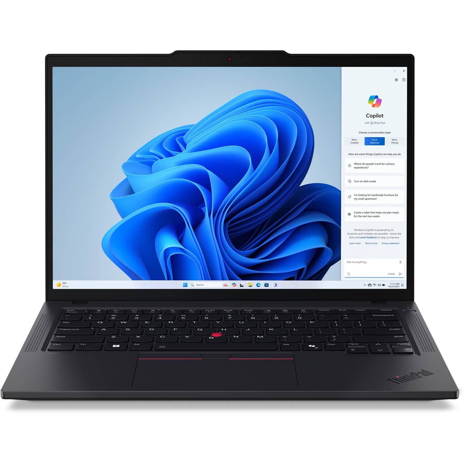 Lenovo - ThinkPad T14 Gen 5 14" Touch - Screen Laptop - AMD Ryzen 7 PRO with 32GB Memory - 1TB SSD - Black product image