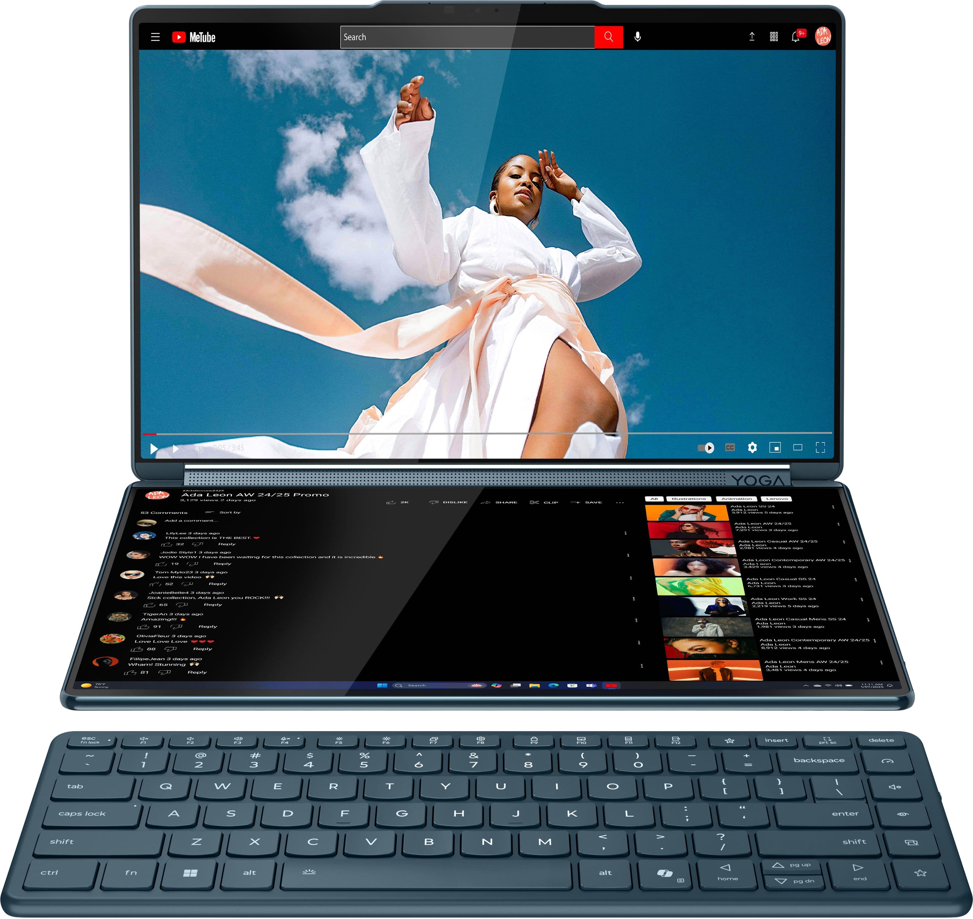 Lenovo - Yoga Book 9i 2-in-1 14" 2.8K Dual Screen OLED Touchscreen Laptop - Intel Core Ultra 7 255H 2025 - 16GB RAM - 1TB SS…