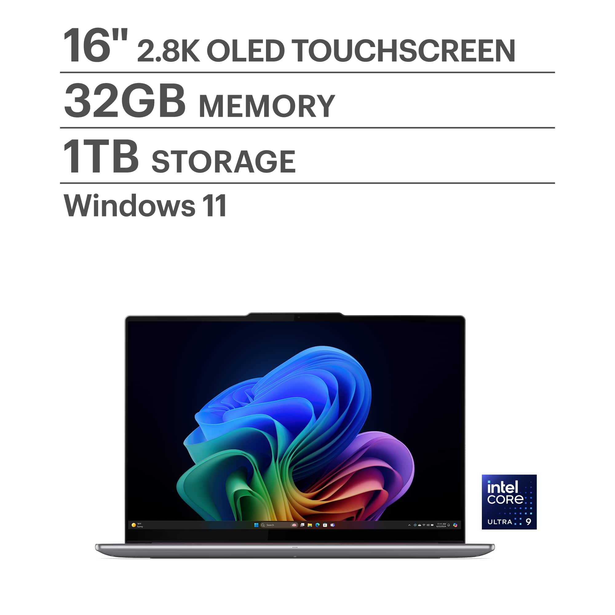 Lenovo - Yoga Pro 9i 16" 2.8K OLED Touchscreen Laptop - Intel Core Ultra 9 2025 - NVIDIA GeForce RTX 5050 - 32GB RAM - 1TB -…