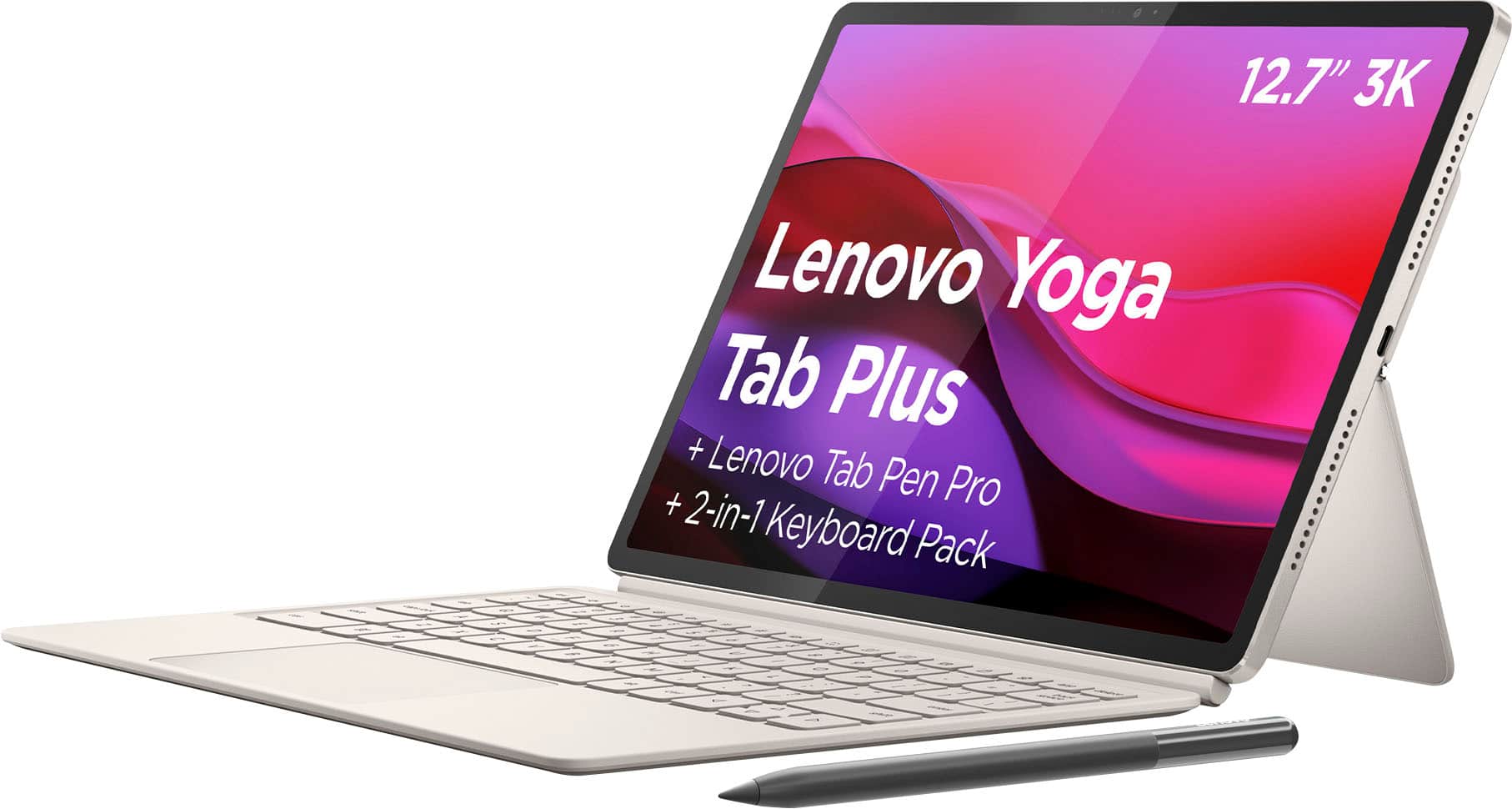 Lenovo - Yoga Tab Plus - 12.7" 3K Tablet - 16GB RAM - 256GB UFS - with Keyboard Stand + Pen - Seashell product image