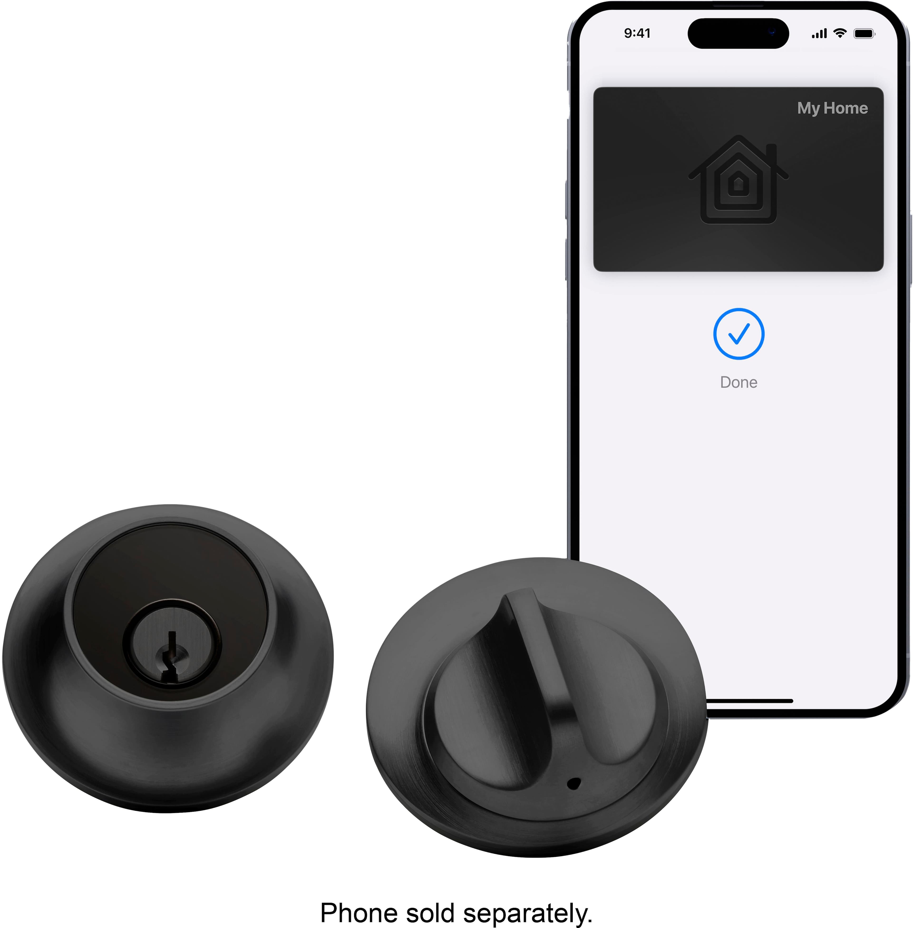 Level - Lock+ Smart Lock Bluetooth Replacement Deadbolt with Apple HomeKey/App/Key - Matte Black product image