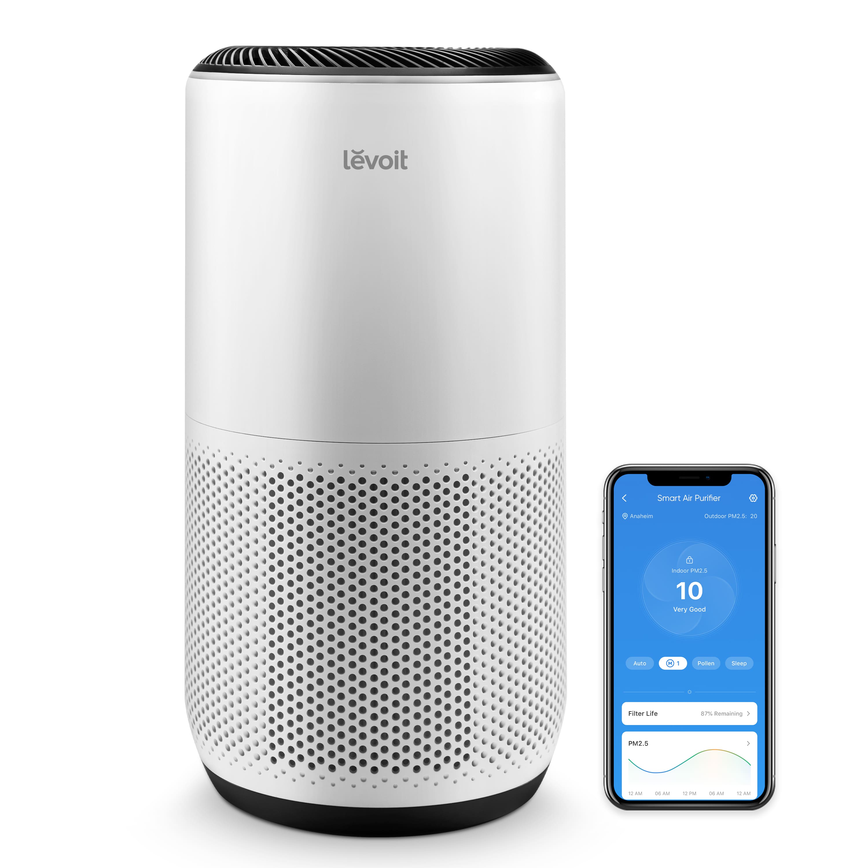 Levoit - PlasmaPro 400s-P Smart Air Purifier - White product image
