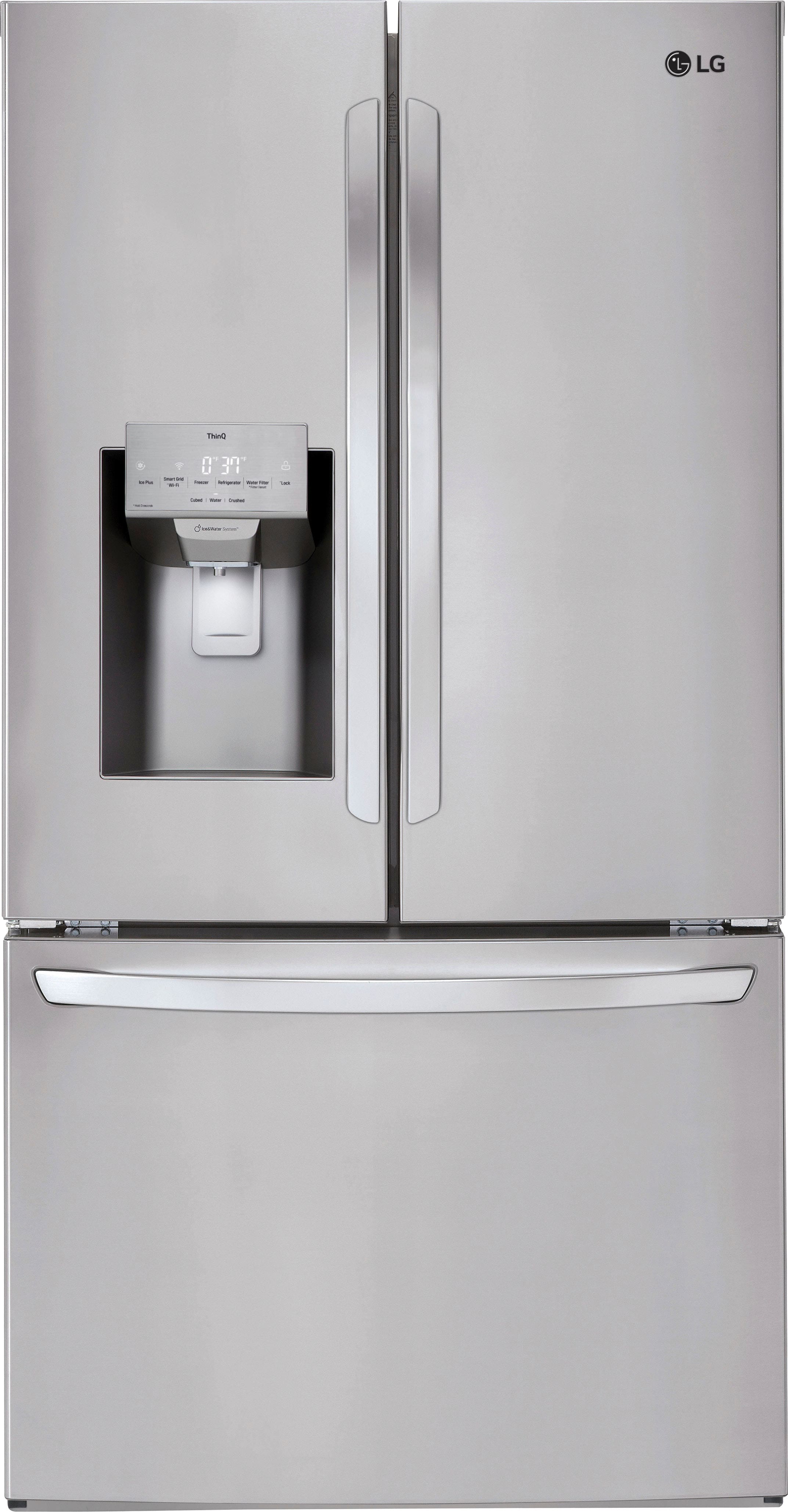 LG - 27.7 Cu. Ft. French Door Smart Refrigerator with External Ice and Water - Stainless Steel product image