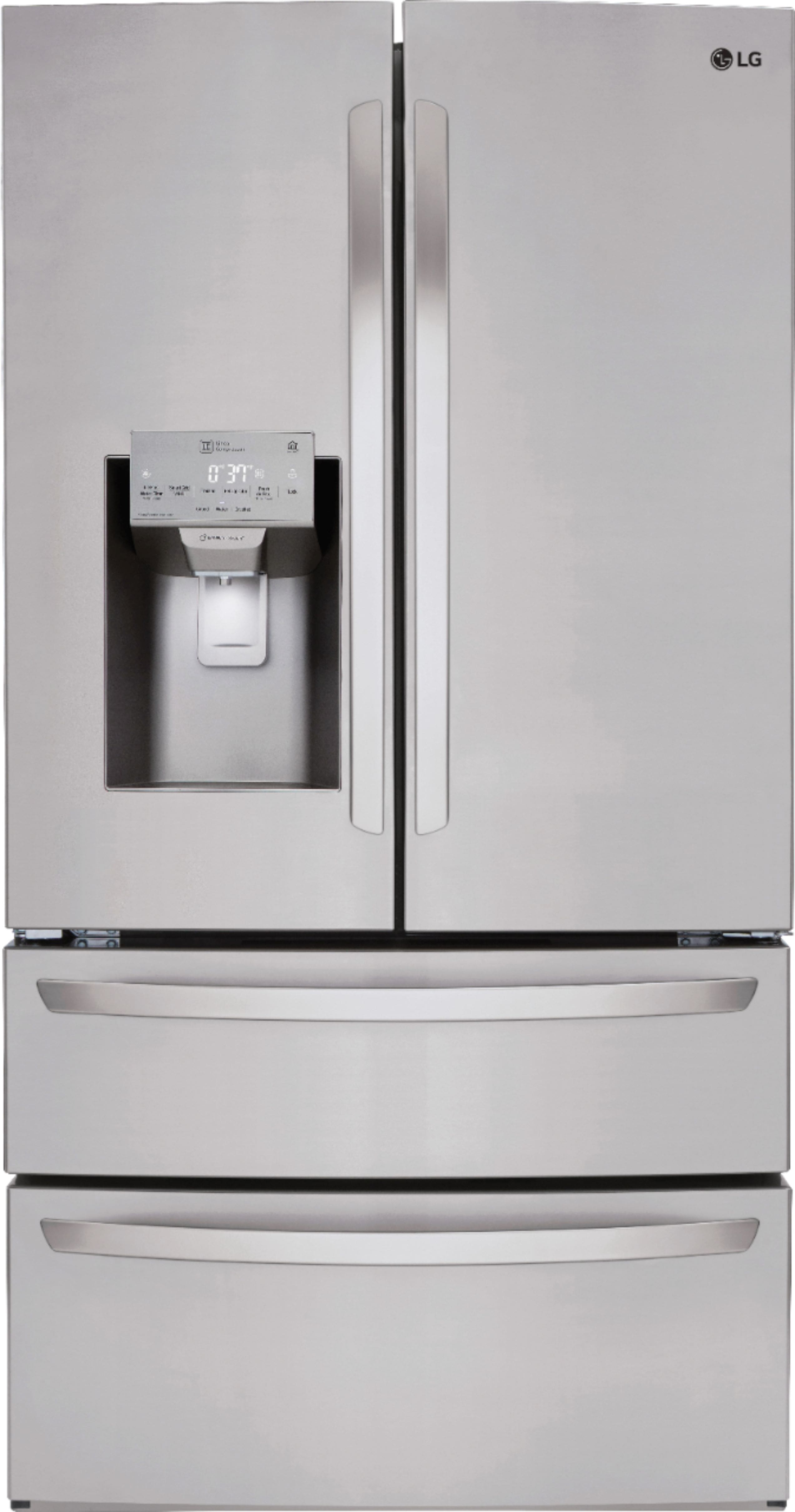 LG - 27.8 Cu. Ft. 4-Door French Door Smart Refrigerator with Double Freezer Drawers - Stainless Steel product image