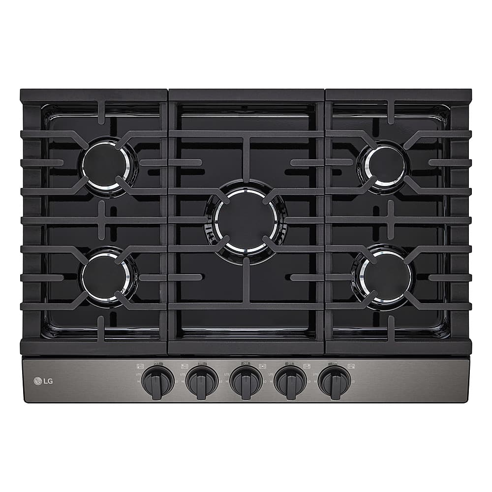 LG - 30" Built-In Gas Cooktop with 5 Burners and EasyClean - Black Stainless Steel product image
