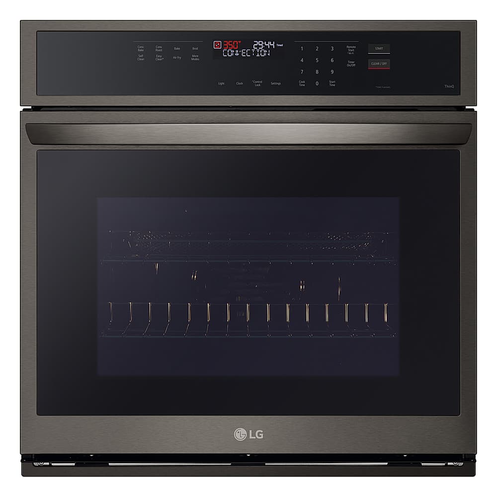 LG - 30" Smart Built-In Single Electric Convection Wall Oven with Air Fry - Black Stainless Steel product image