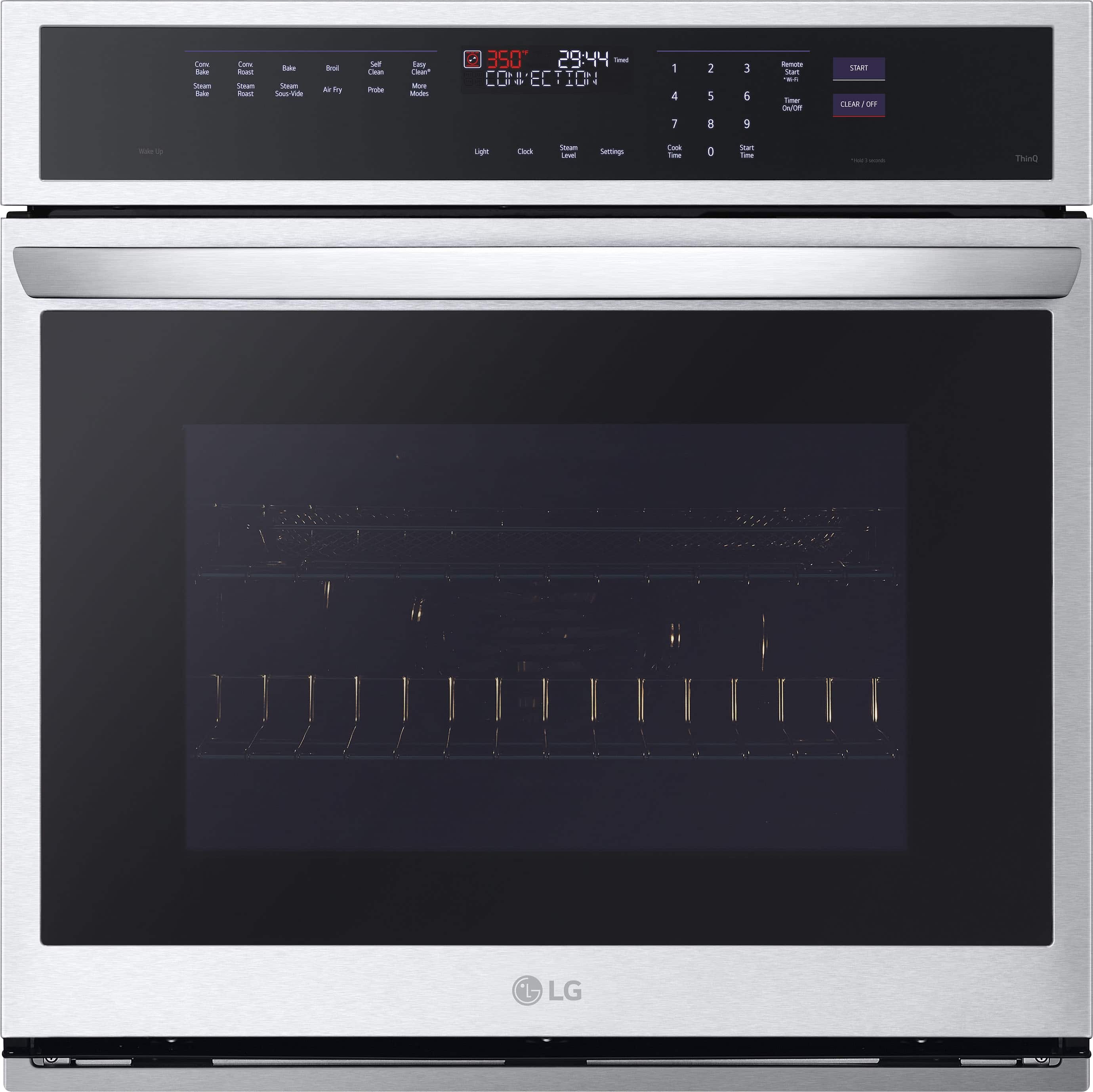 LG - 30" Smart Built-In Single Electric Convection Wall Oven with Steam Sous Vide - Stainless Steel product image