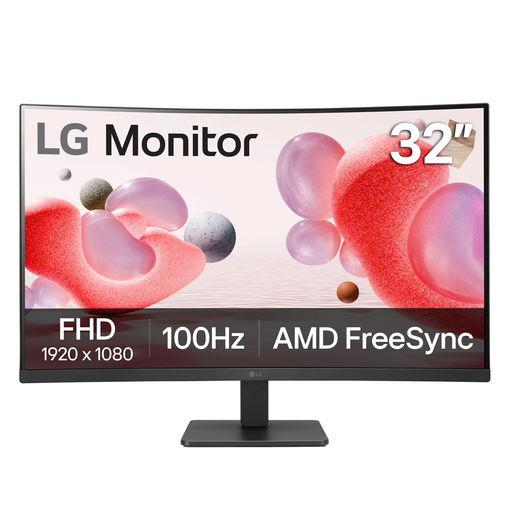 LG - 32" VA Curved FHD 100Hz AMD FreeSync Monitor (HDMI) - Black product image