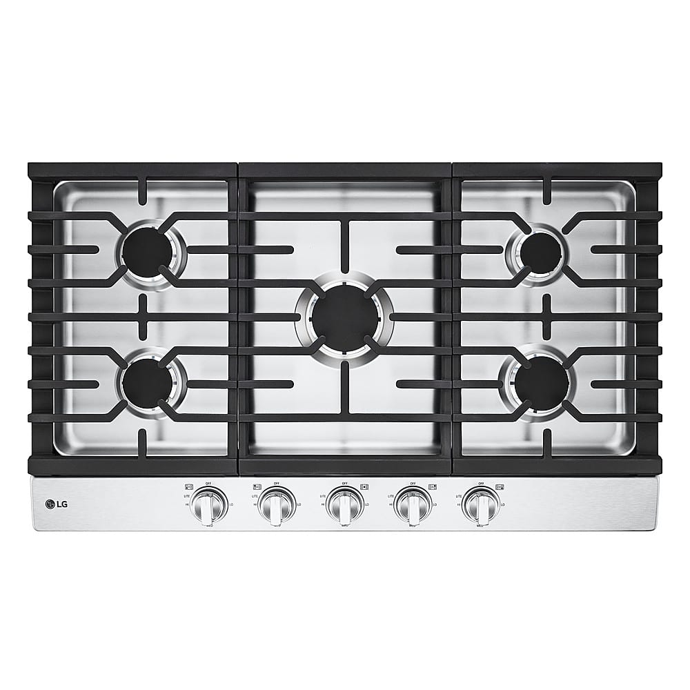 LG - 36" Built-In Gas Cooktop with 5 Burners and EasyClean - Stainless Steel product image