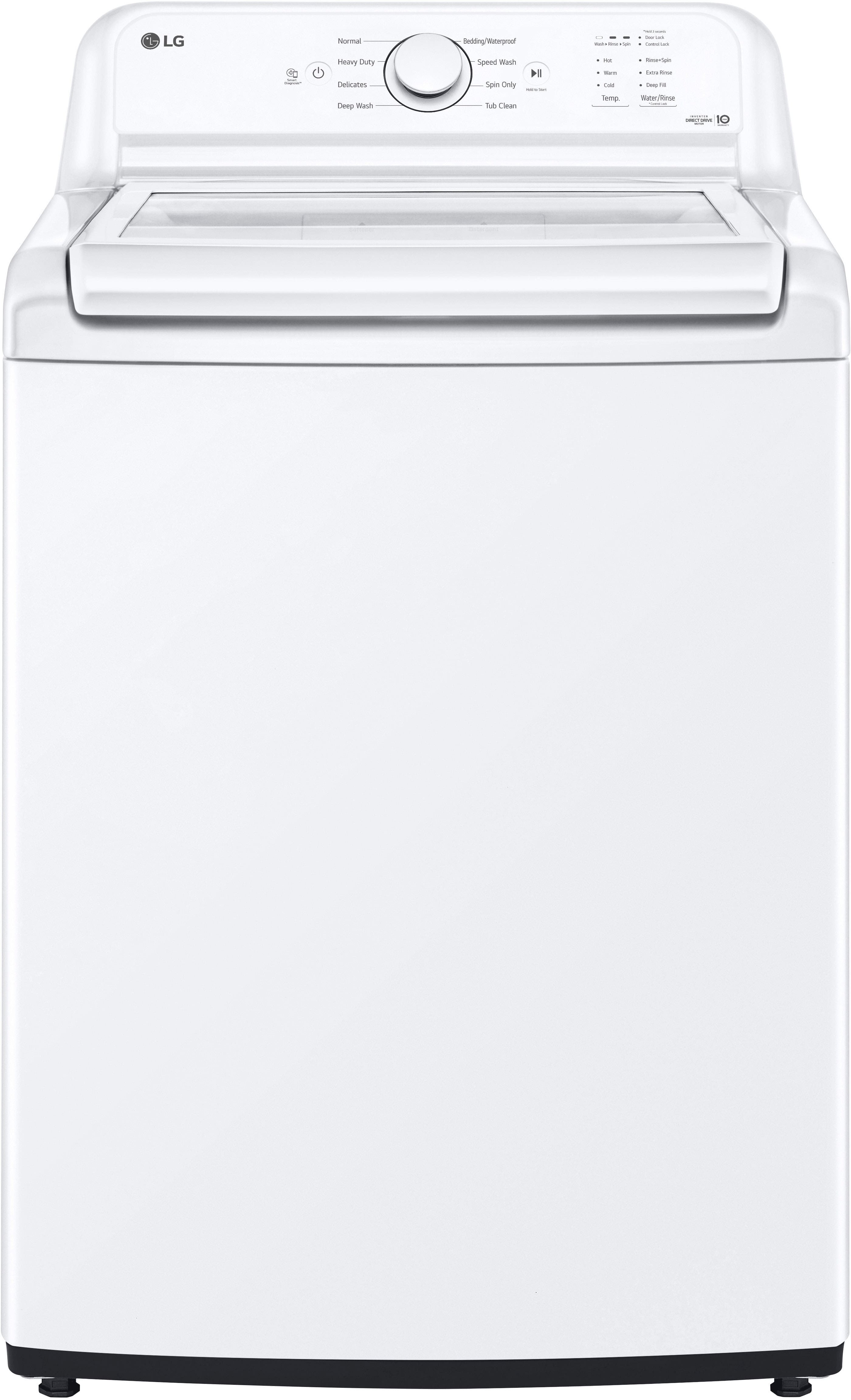 LG - 4.1 Cu. Ft. High-Efficiency Top Load Washer with TurboDrum Technology - White product image