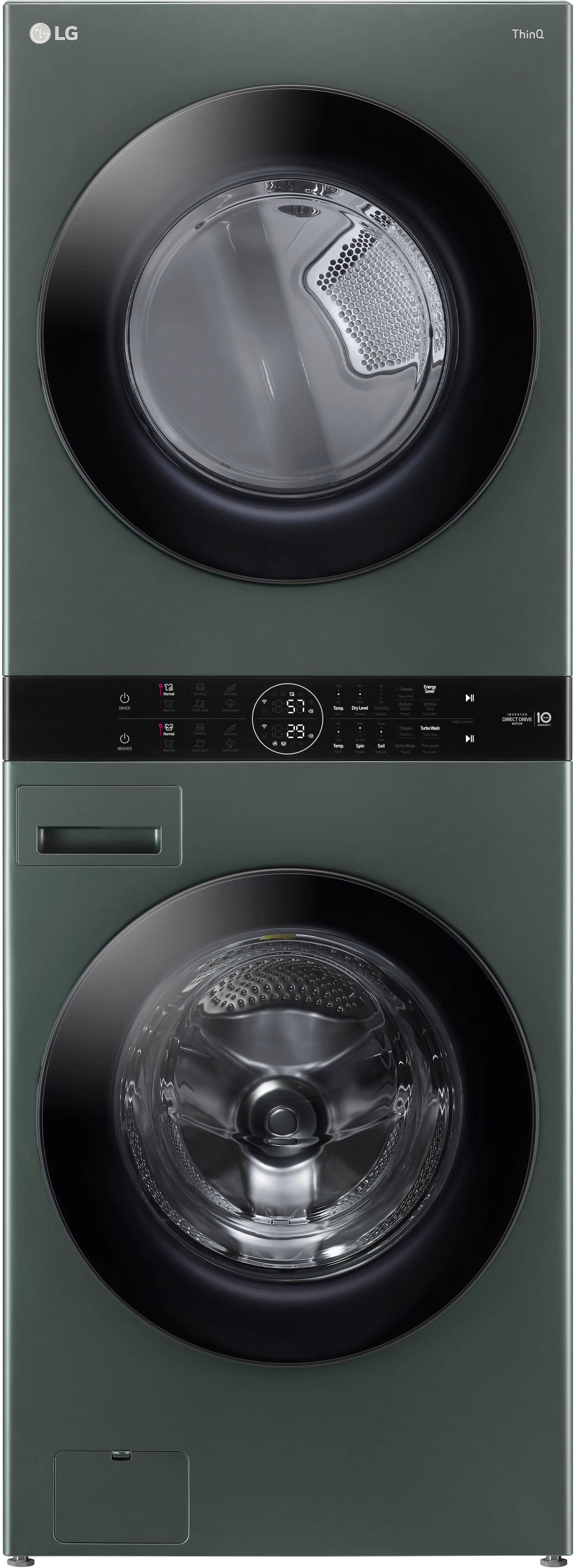 LG - 4.5 Cu. Ft. HE Smart Front Load Washer and 7.4 Cu. Ft. Electric Dryer WashTower with Steam and Built-In Intelligence -…
