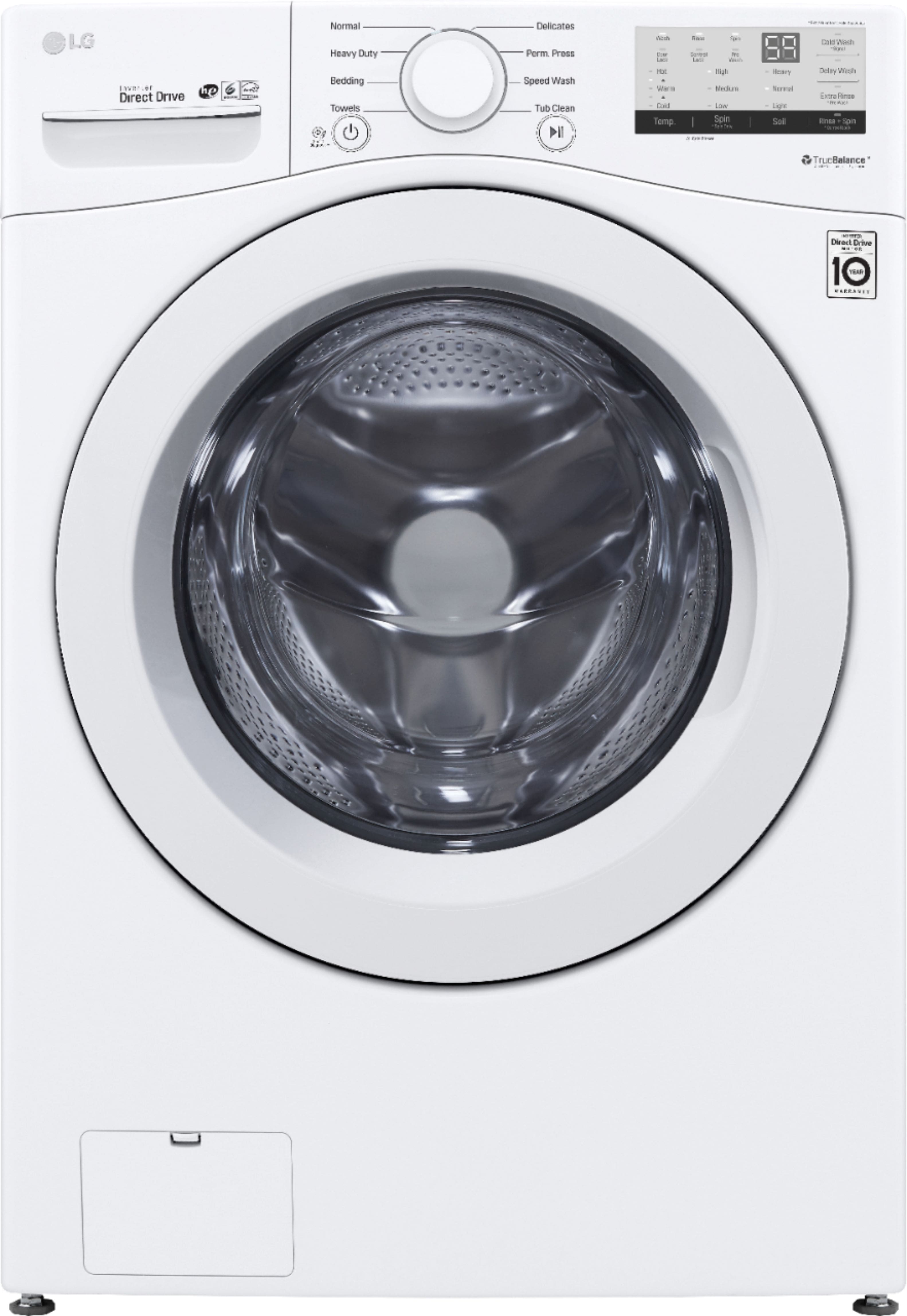 LG - 4.5 Cu. Ft. High Efficiency Stackable Front Load Washer with 6Motion Technology - White product image