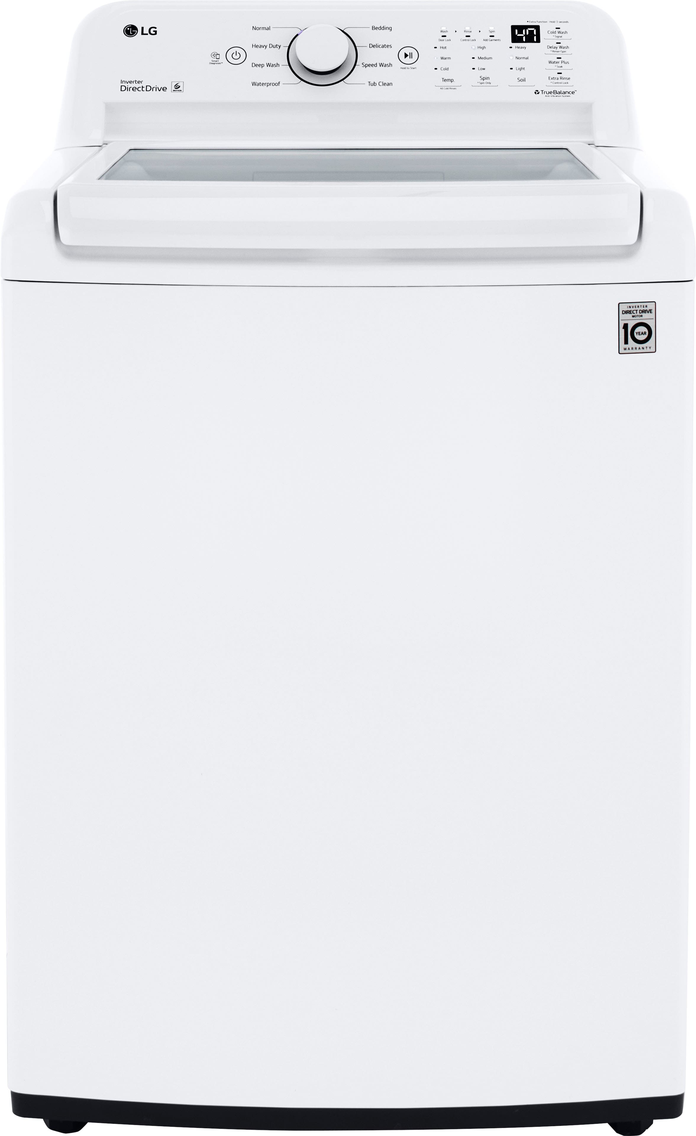LG - 4.5 Cu. Ft. High-Efficiency Top Load Washer with TurboDrum Technology - White product image