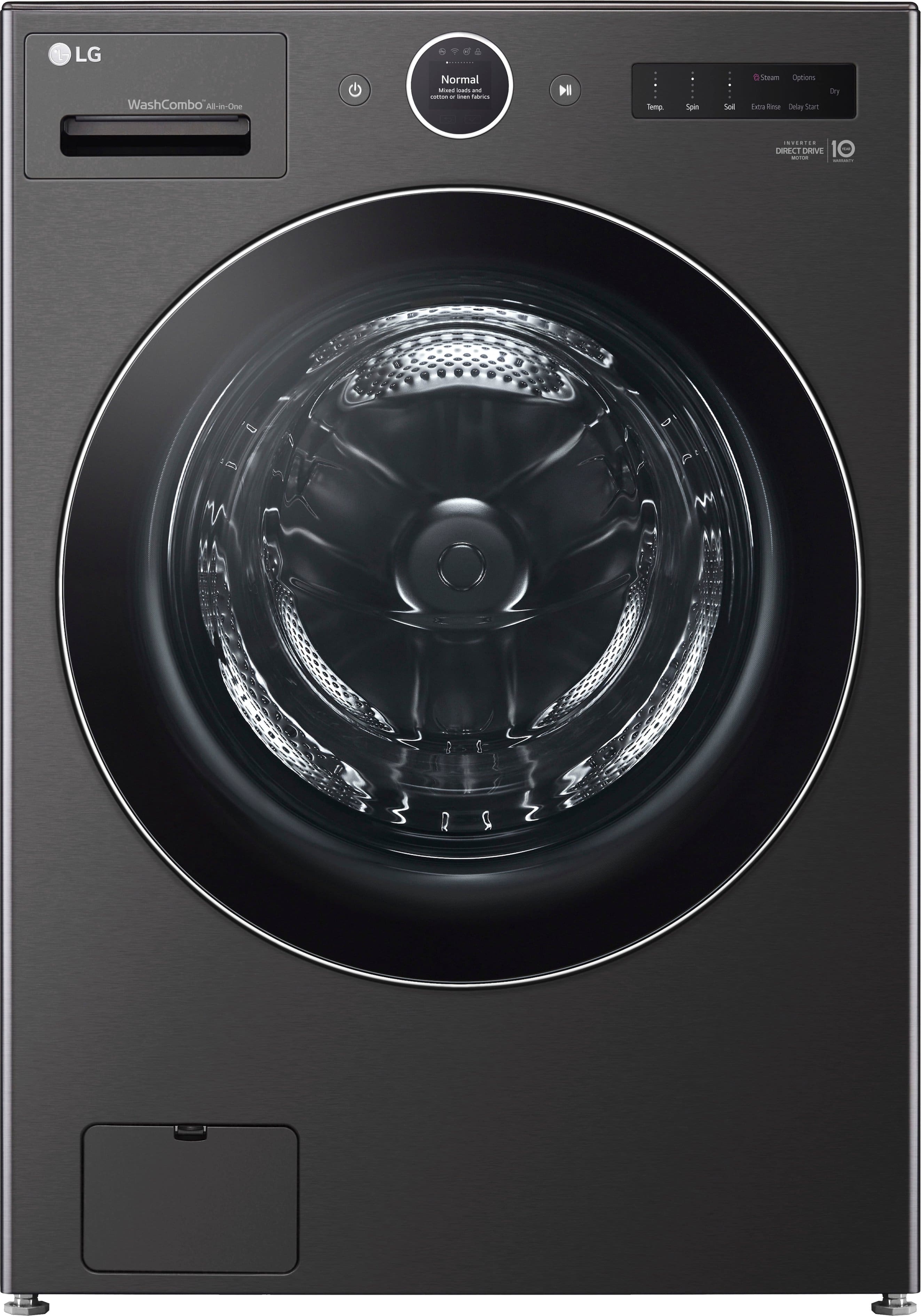 LG - 5.0 Cu. Ft. HE Smart Mega Capacity All-in-One Electric Washer/Dryer WashCombo with Steam and Ventless Inverter Heat Pum…