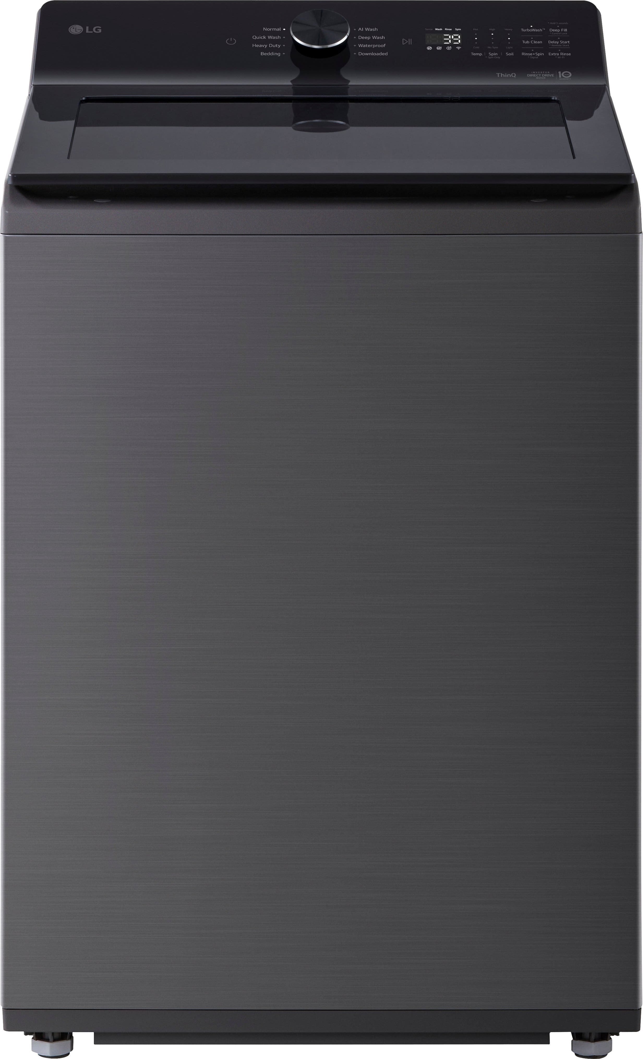 LG - 5.0 Cu. Ft. High-Efficiency Smart Top Load Washer with Easy Unload - Platinum Black product image