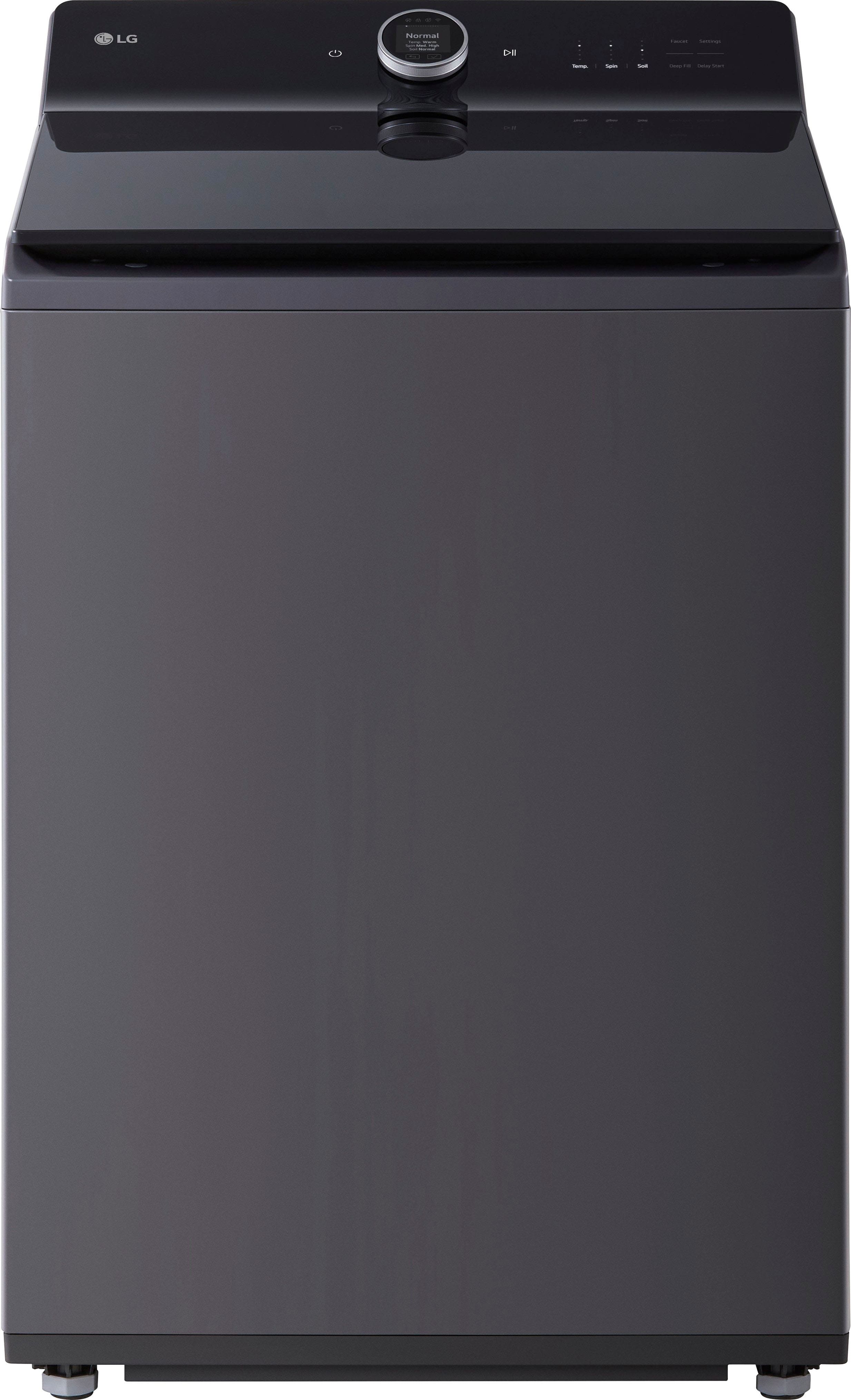 LG - 5.5 Cu. Ft. High Efficiency Smart Top Load Washer with EasyUnload - Matte Black product image