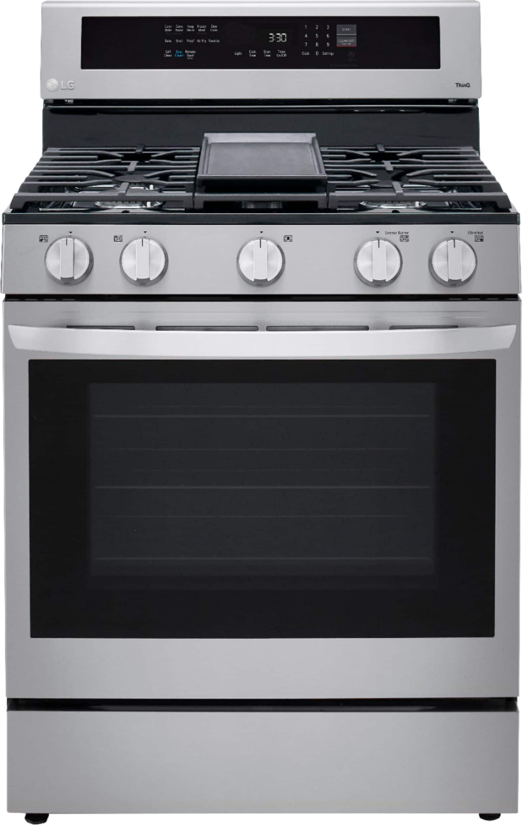 LG - 5.8 Cu. Ft. Smart Freestanding Gas True Convection Range with EasyClean and InstaView - Stainless Steel product image