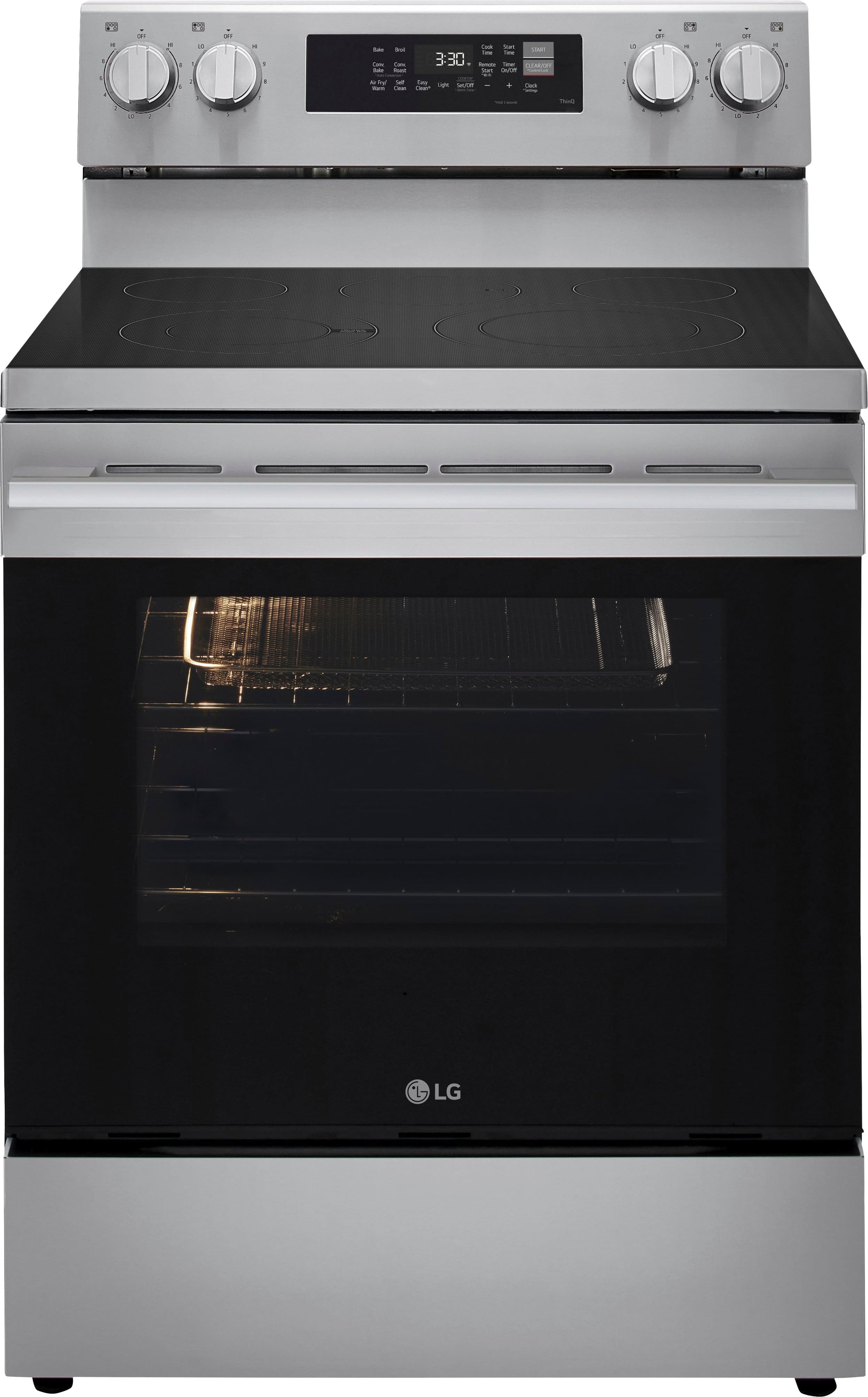 LG - 6.3 Cu. Ft. Freestanding Electric True Convection Smart Range with Air Fry and InstaView - Stainless Steel product image