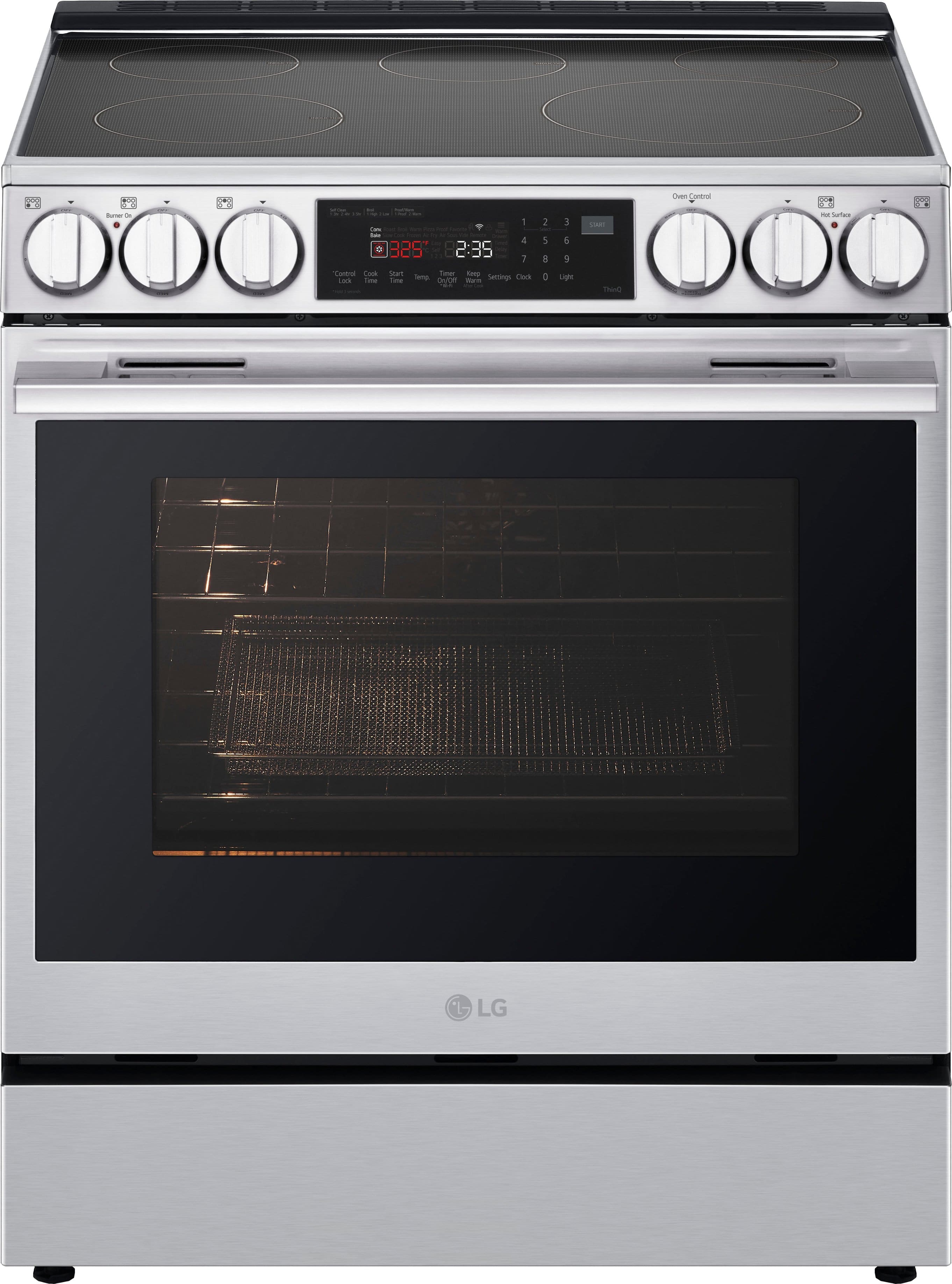 LG - 6.3 Cu. Ft. Slide-In Electric Induction True Convection Range with InstaView and Flex Control Knobs - Stainless Steel p…