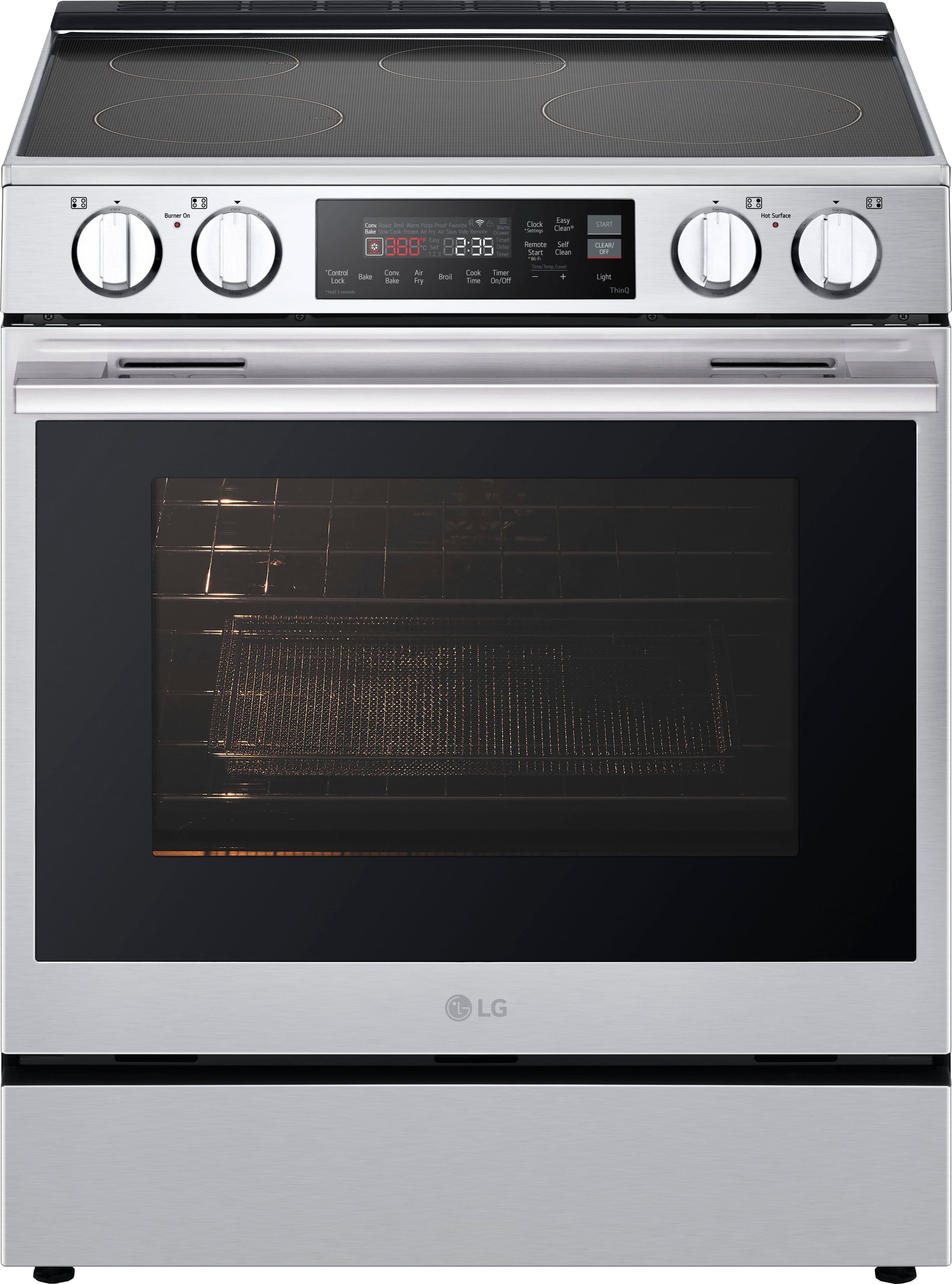 LG - 6.3 Cu. Ft. Slide-in Electric Induction True Convection Smart Range with WideView Window and Flex Control Knobs - Stain…