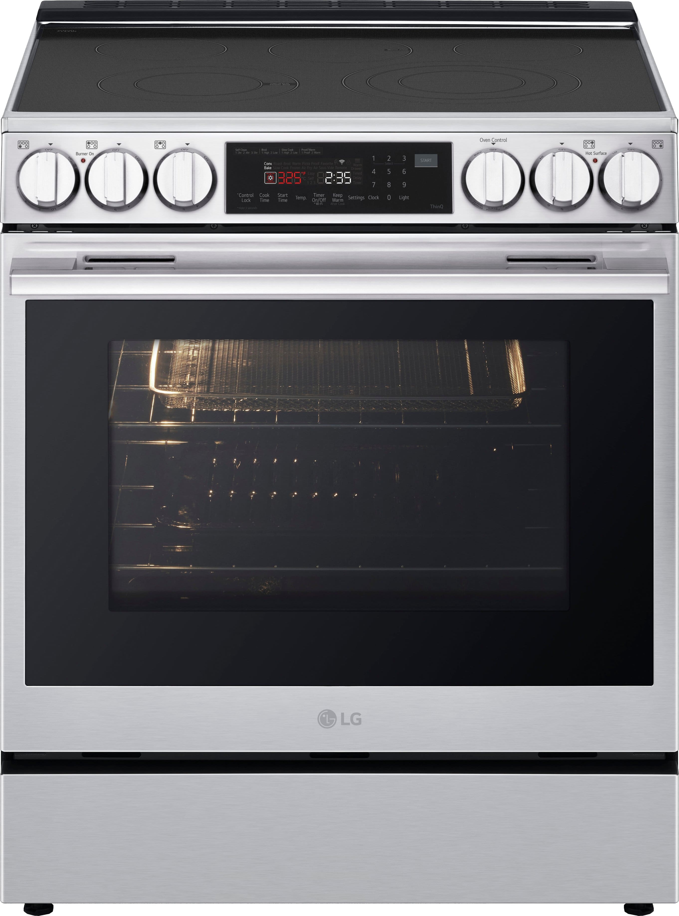 LG - 6.3 Cu. Ft. Slide-In Electric True Convection Range with InstaView and 2 UltraHeat Elements - Stainless Steel product i…