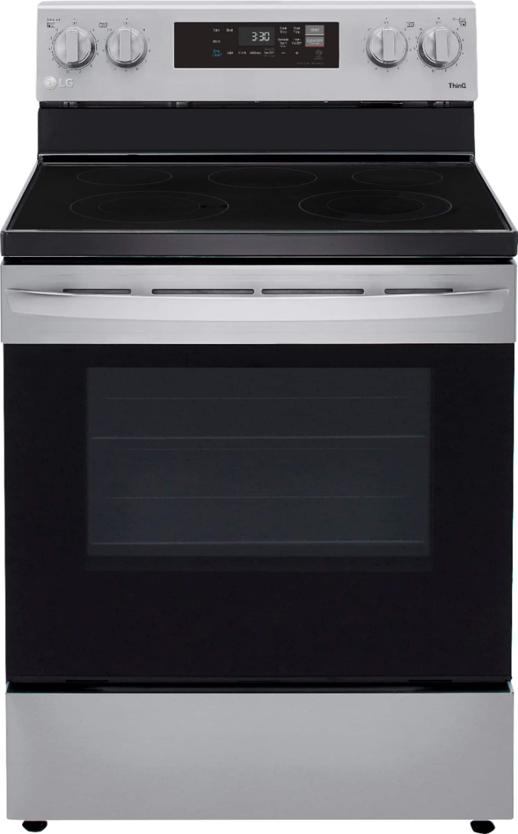 LG - 6.3 Cu. Ft. Smart Freestanding Electric Range with EasyClean and WideView Window - Stainless Steel product image