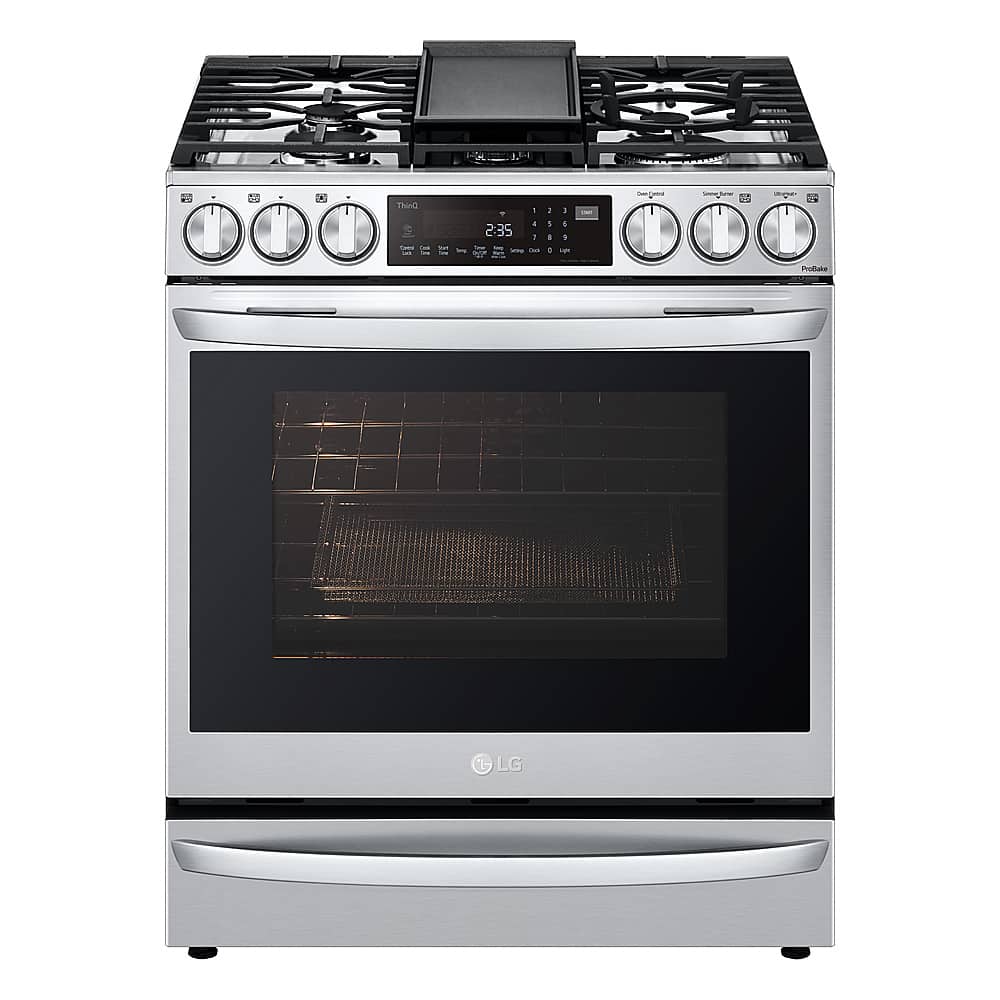 LG - 6.3 Cu. Ft. Smart Slide-In Gas True Convection Range with EasyClean and Air Sous-Vide - Stainless Steel product image