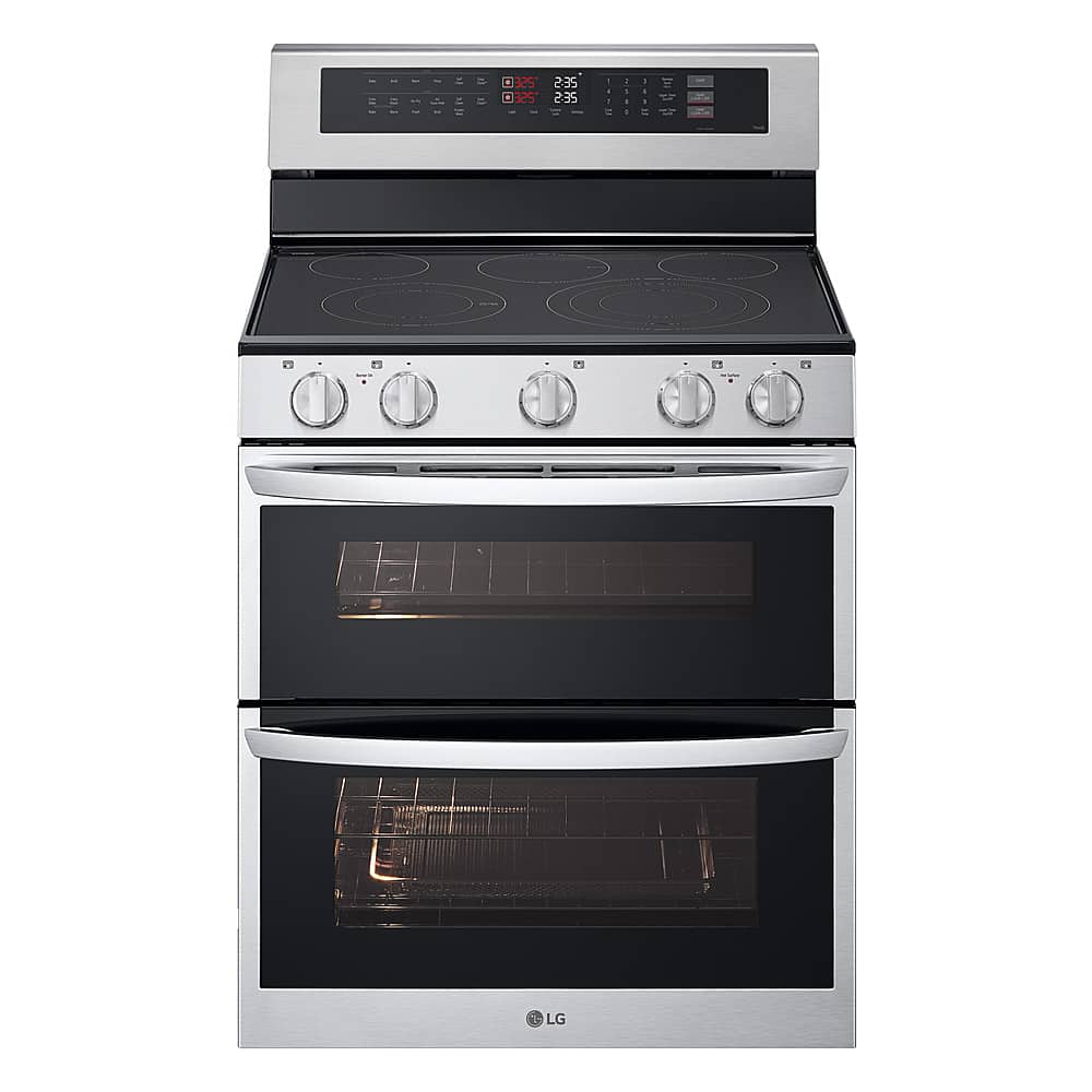 LG - 7.3 Cu. Ft. Freestanding Double Oven Electric True Convection Range with EasyClean and Air Fry - Stainless Steel produc…