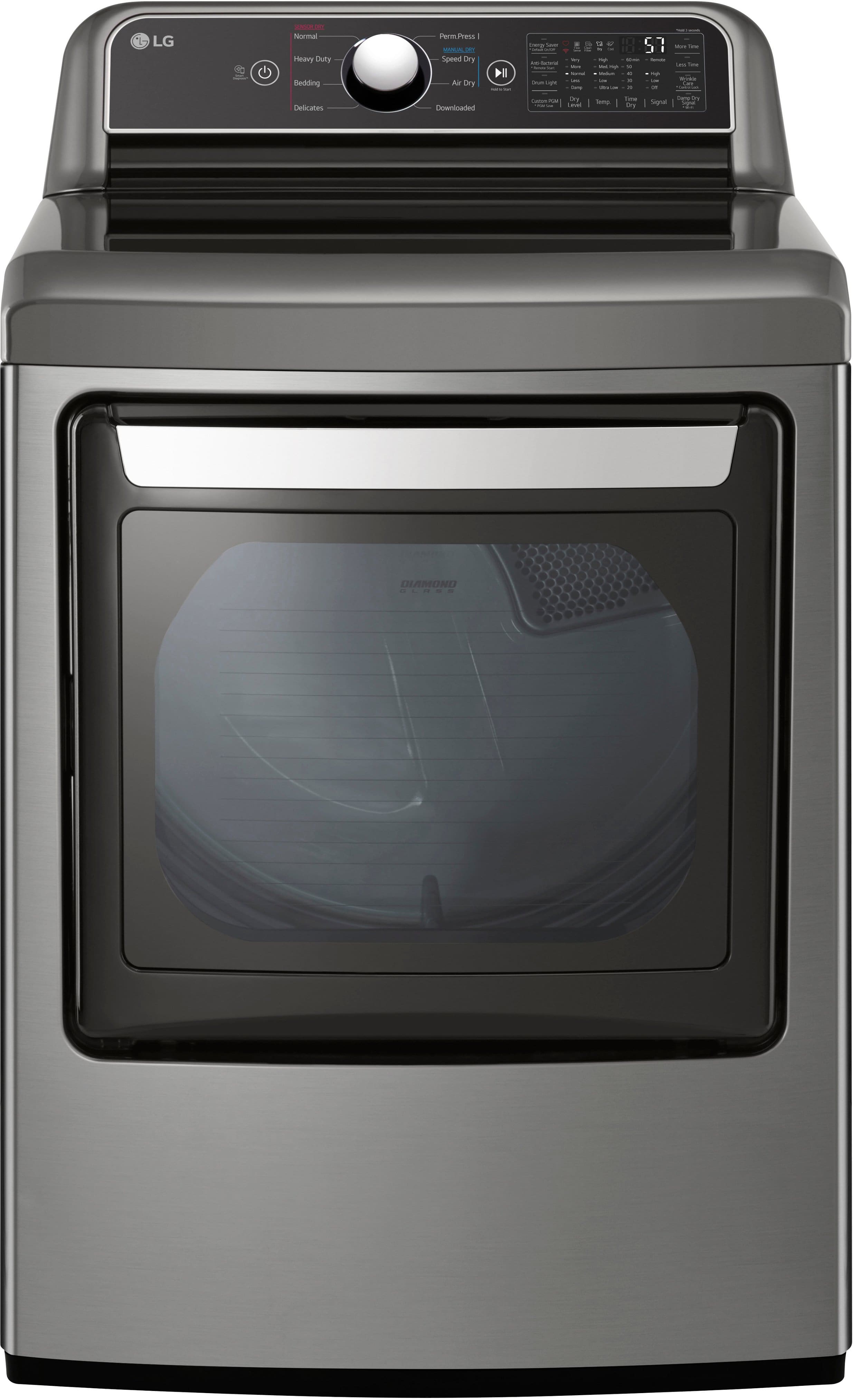 LG - 7.3 Cu. Ft. Smart Electric Dryer with EasyLoad Door - Graphite Steel product image