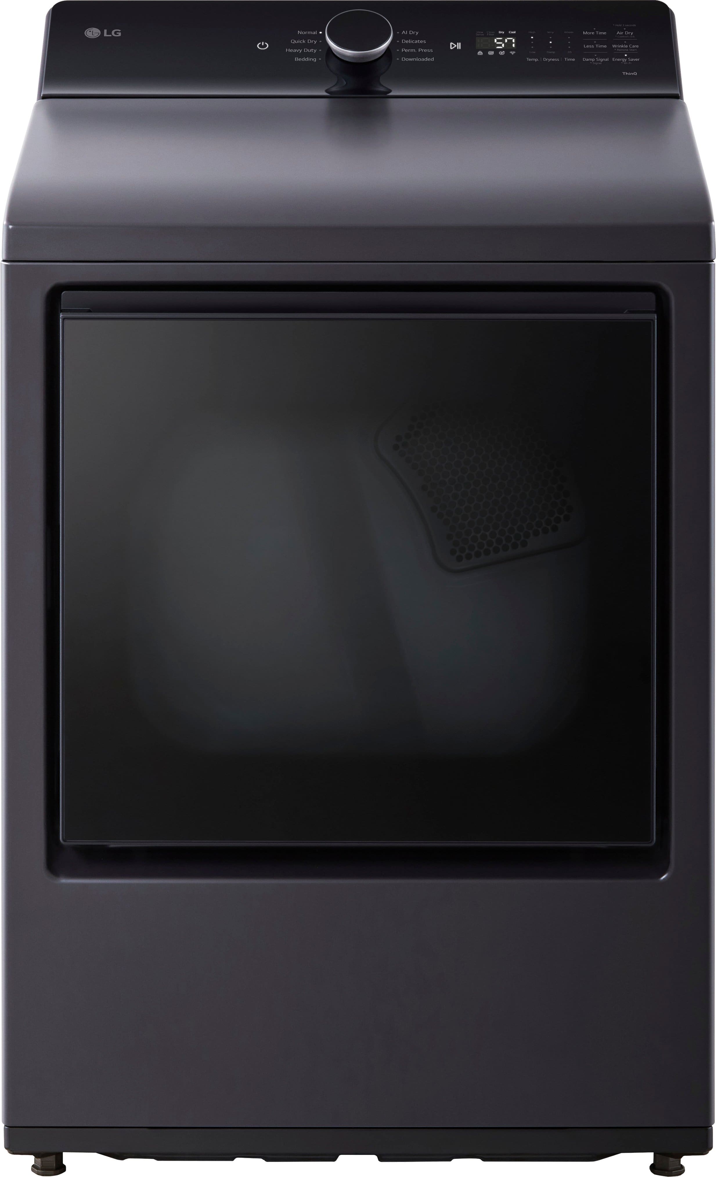 LG - 7.3 Cu. Ft. Smart Electric Dryer with EasyLoad Door - Matte Black product image