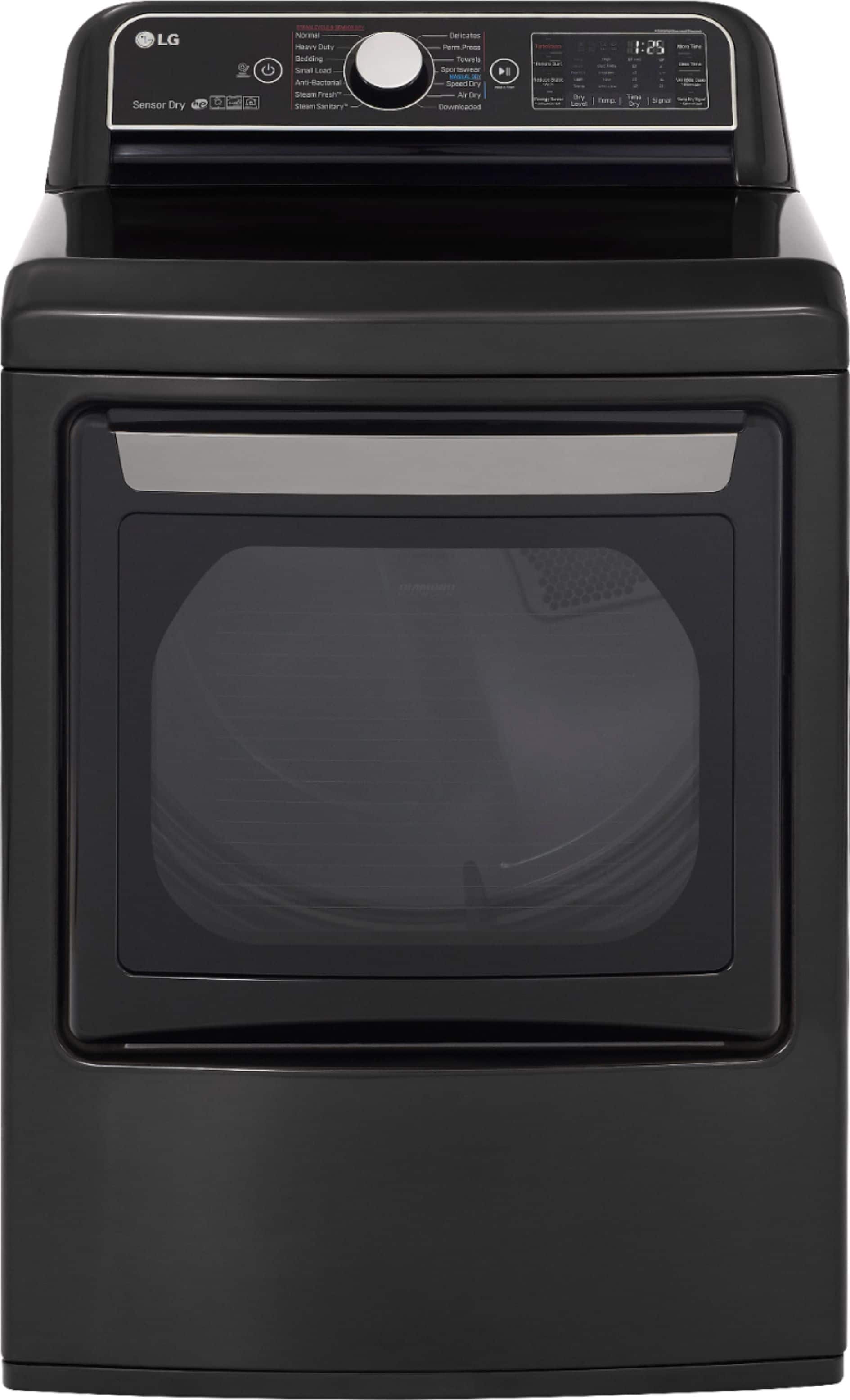 LG - 7.3 Cu. Ft. Smart Electric Dryer with Steam and Sensor Dry - Black Steel product image