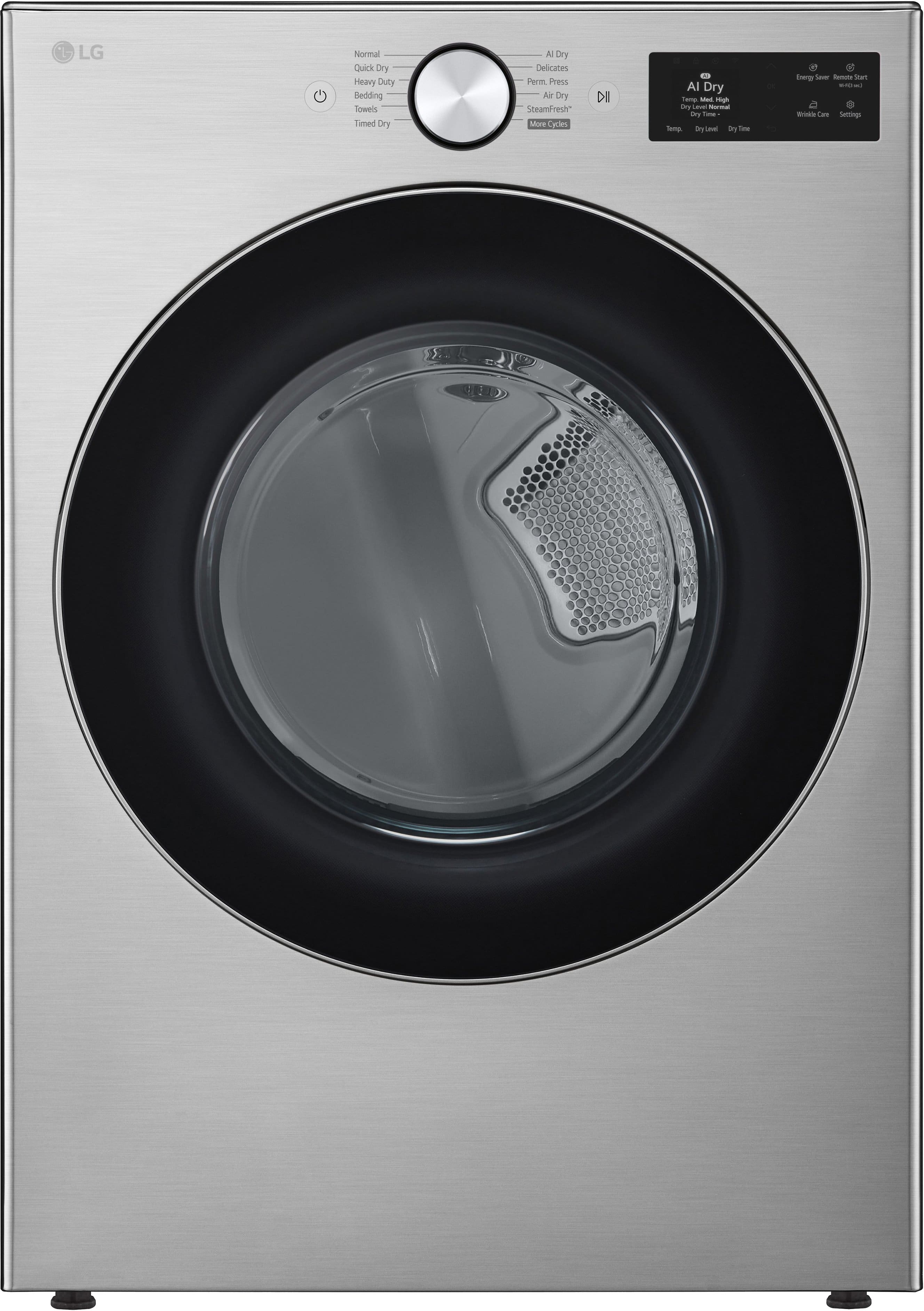 LG - 7.4 Cu. Ft. Smart Gas Dryer with Steam and AI Sensor Dry - Graphite Steel product image