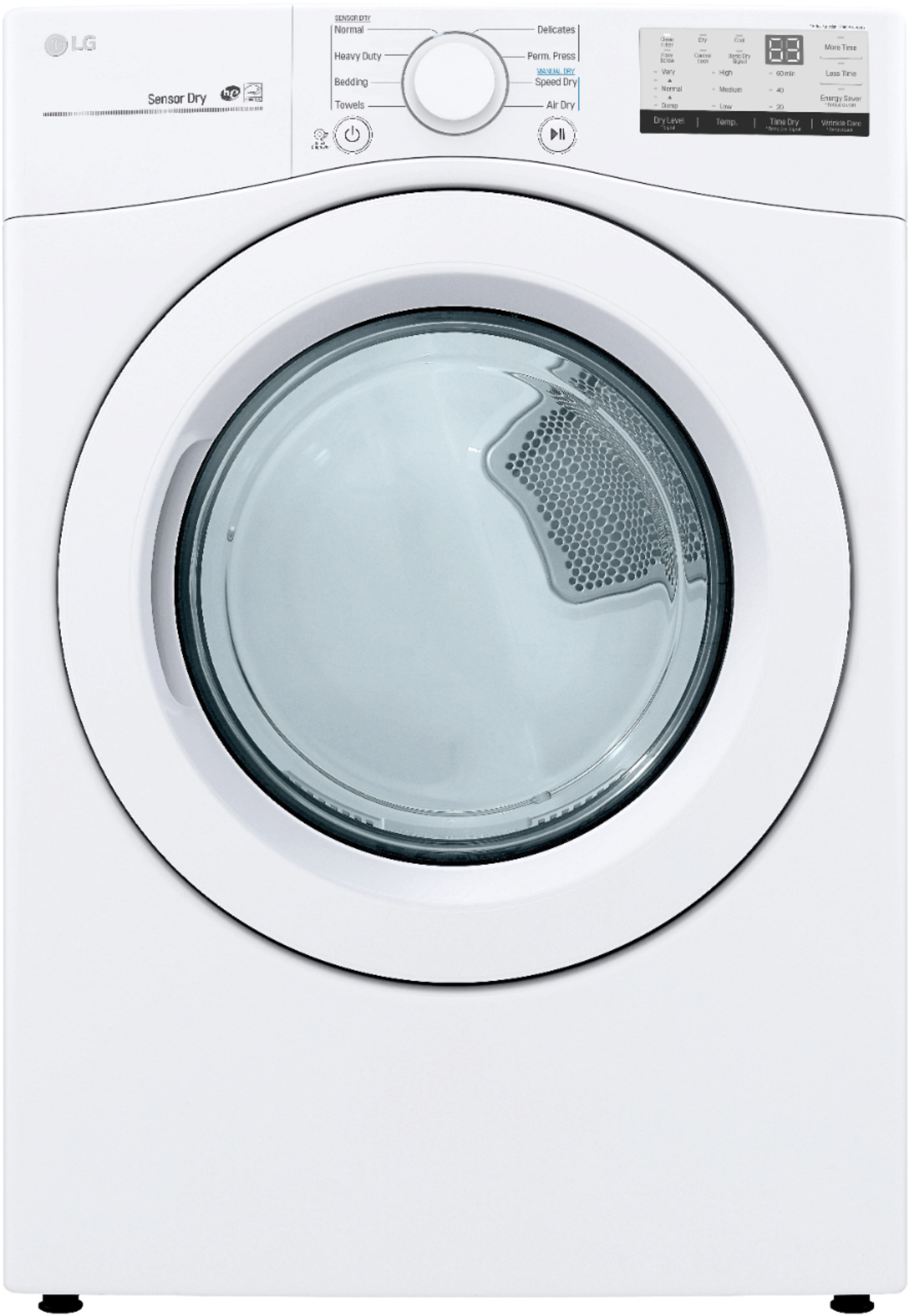 LG - 7.4 Cu. Ft. Stackable Gas Dryer with FlowSense - White product image