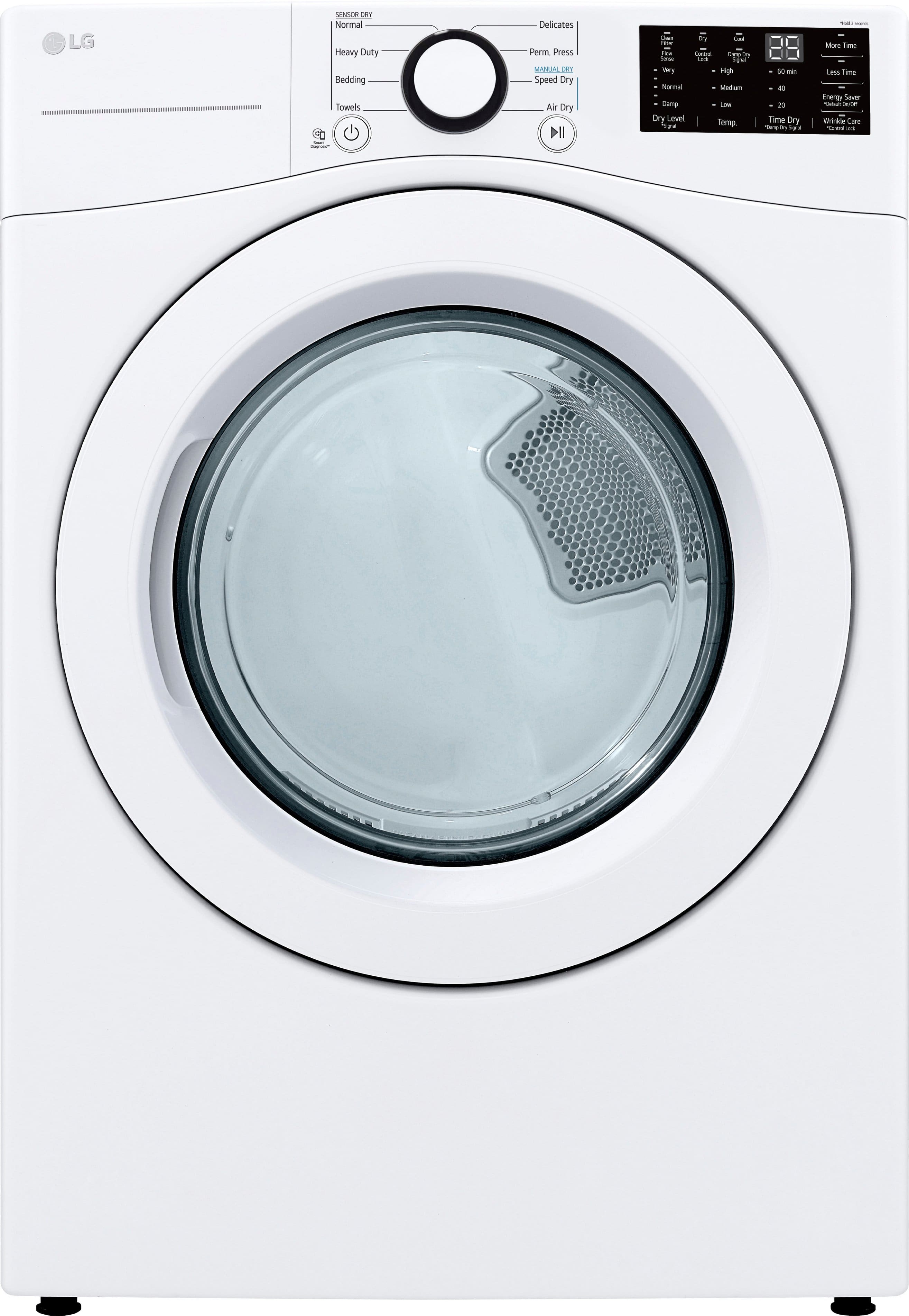 LG - 7.4 Cu. Ft. Stackable Gas Dryer with Wrinkle Care - White product image