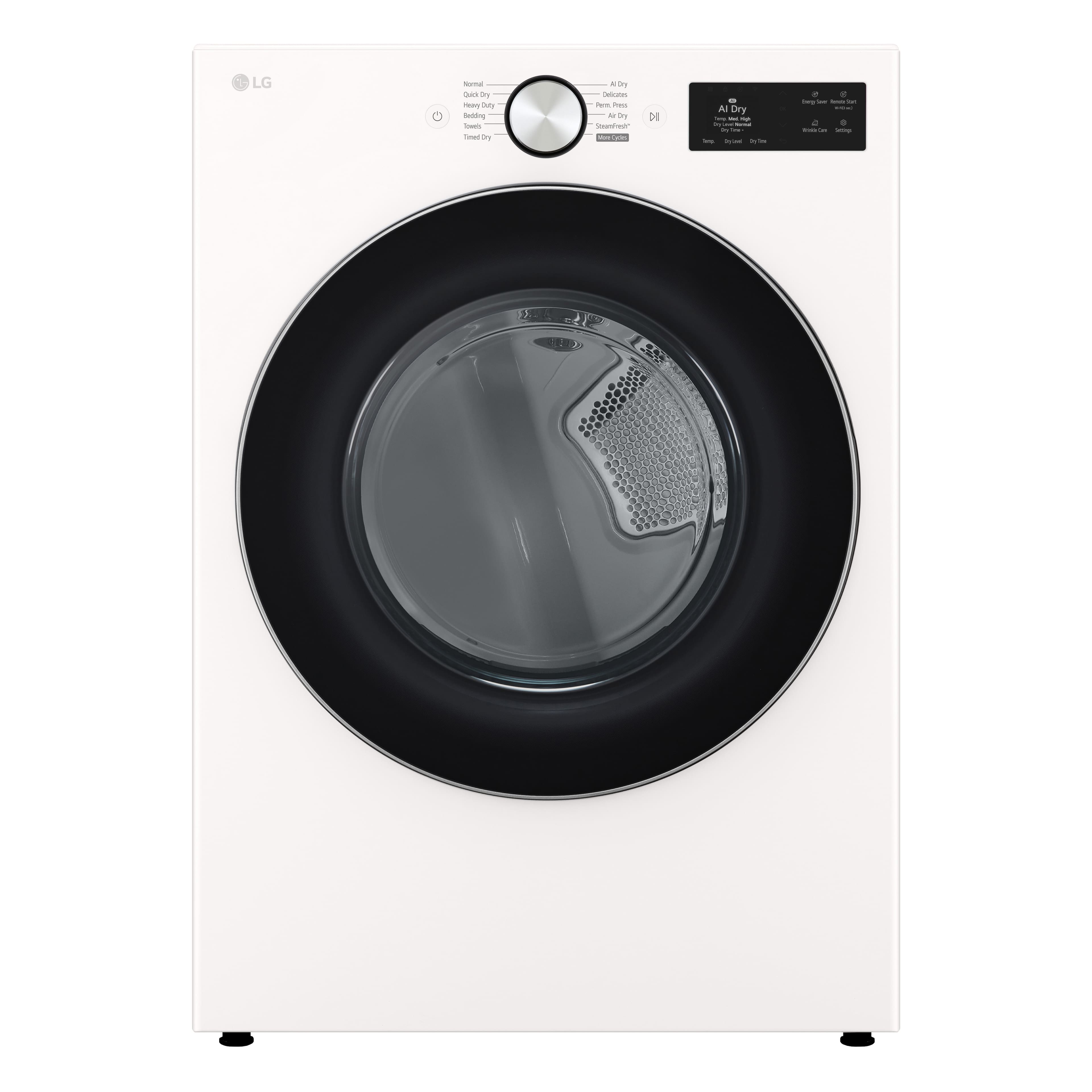 LG - 7.4 Cu. Ft. Stackable Smart Electric Dryer with Steam and AI Sensor Dry - Alpine White product image