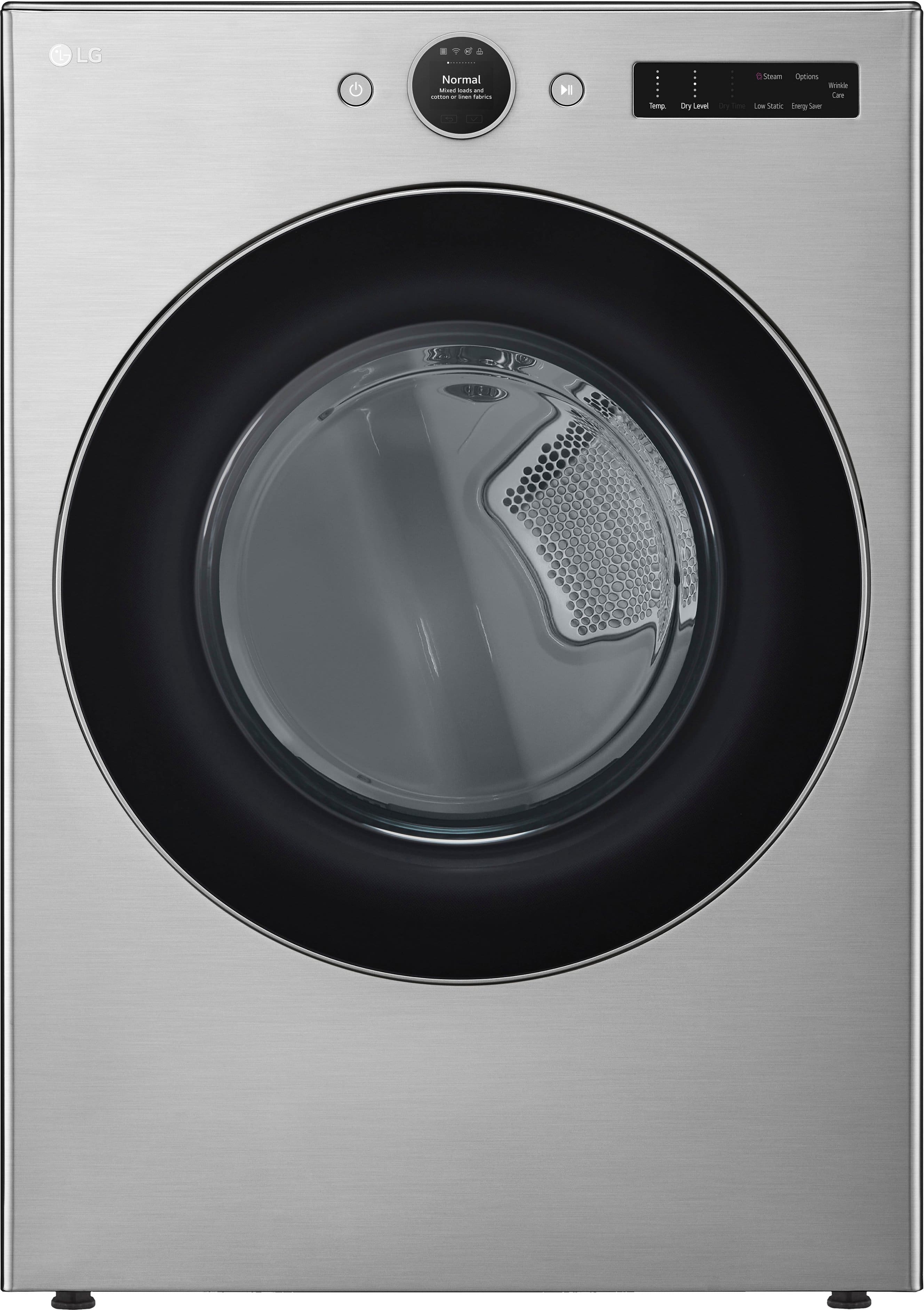 LG - 7.4 Cu. Ft. Stackable Smart Electric Dryer with Steam and Sensor Dry - Graphite Steel product image