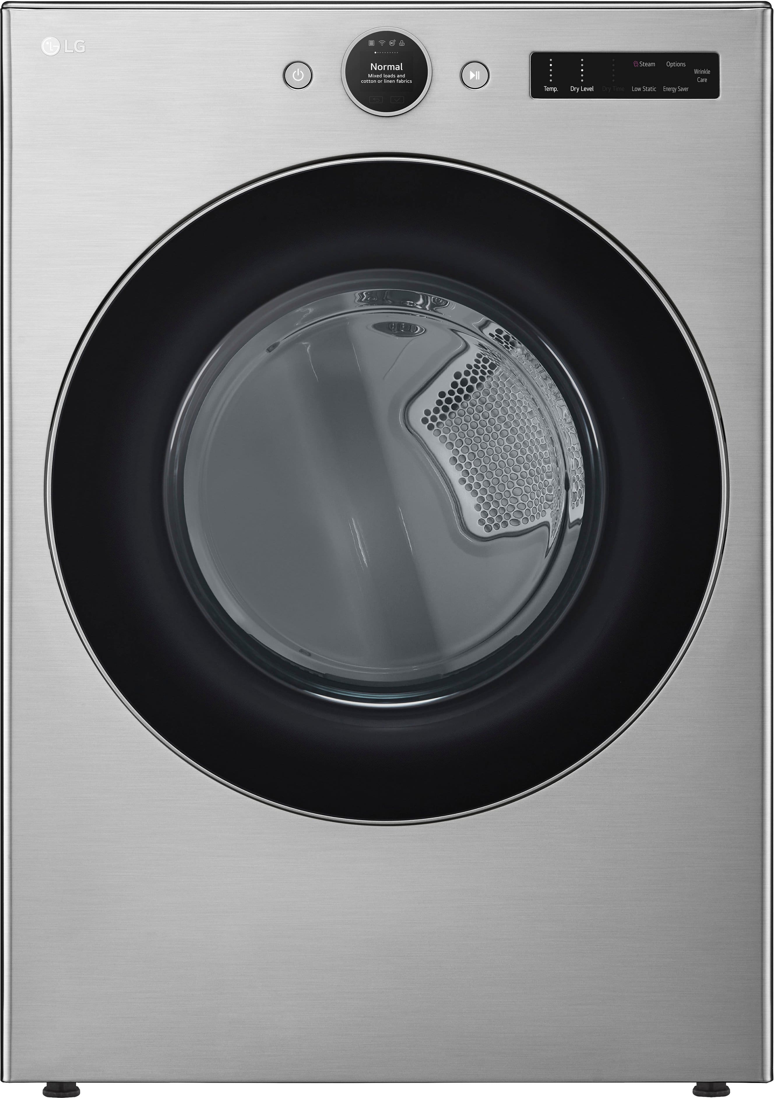 LG - 7.4 Cu. Ft. Stackable Smart Gas Dryer with Steam and Sensor Dry - Graphite Steel product image