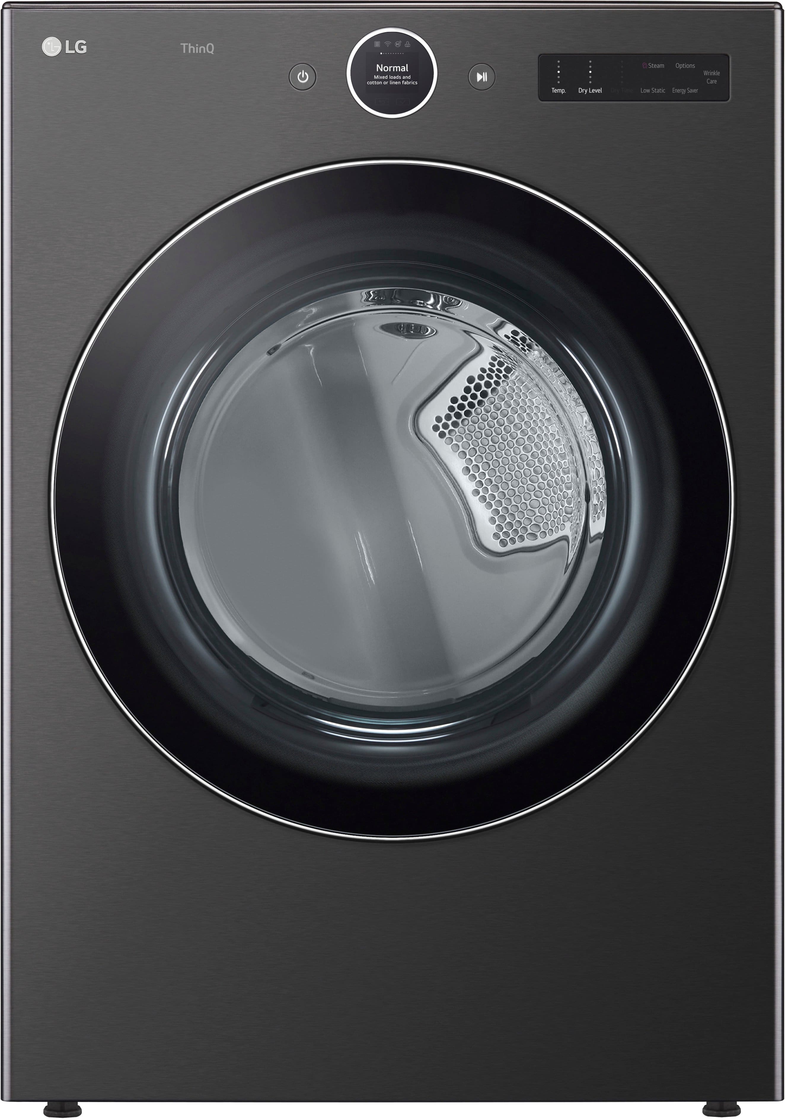 LG - 7.4 Cu. Ft. Stackable Smart Gas Dryer with TurboSteam - Black Steel product image