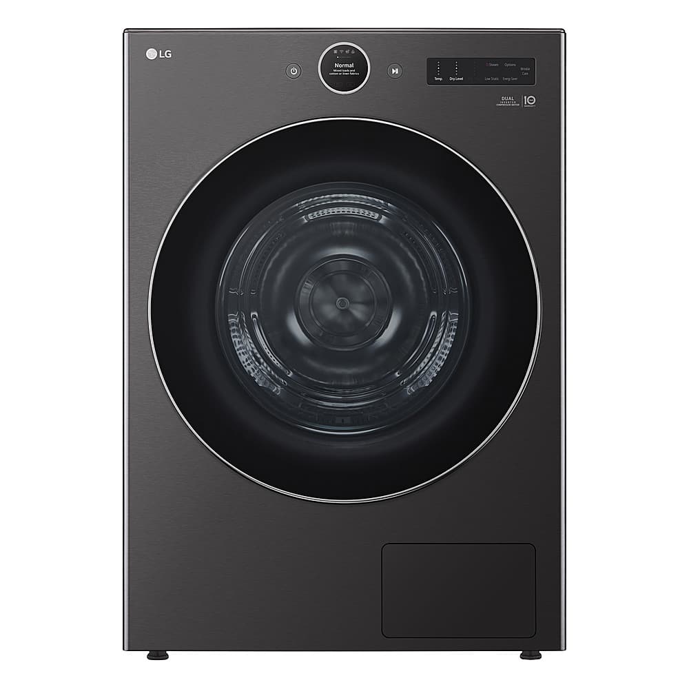 LG - 7.8 Cu. Ft. Stackable Smart Electric Dryer with Ventless Heat Pump Technology - Black Steel product image