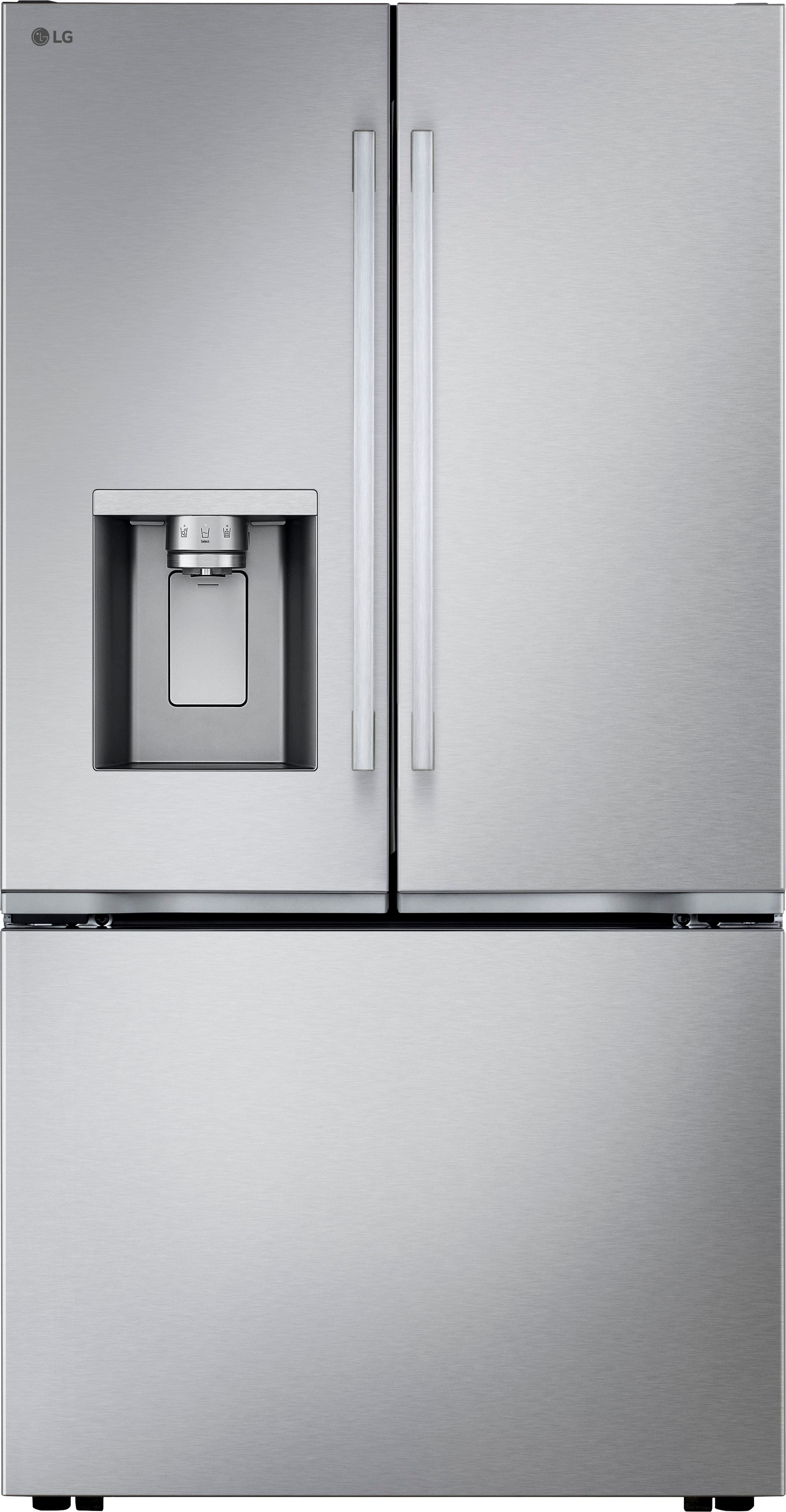 LG - Counter-Depth MAX 23.7 Cu. Ft. French Door Smart Refrigerator with Zero Clearance - Stainless Steel product image